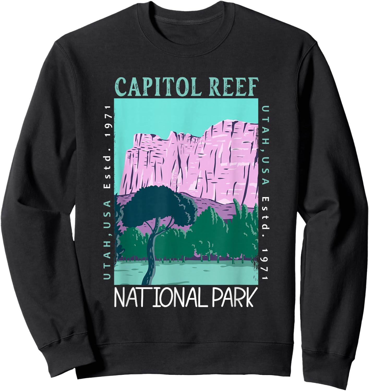 Capitol Reef National Park Utah Vintage Sweatshirt - Sweatshirt | Black