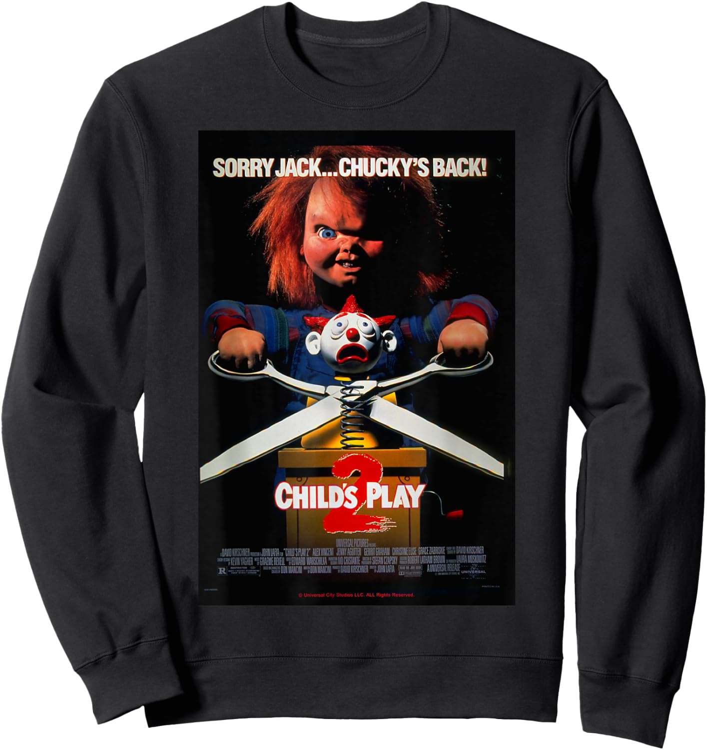 Chucky Child's Play 2 Guess Who's Back Poster Sweatshirt - Sweatshirt | Black