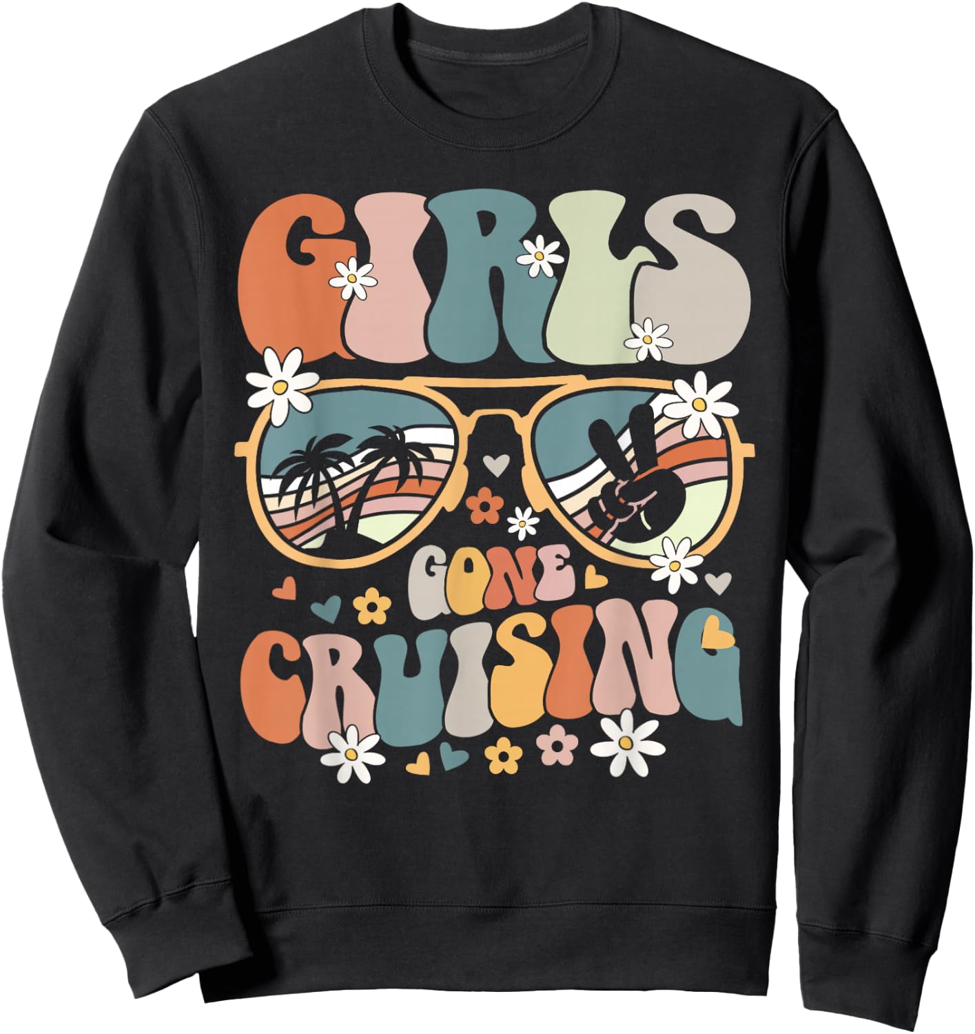 Cruise Squad Matching Girls Gone Cruising 2025 Women Girls Sweatshirt - Sweatshirt | Black