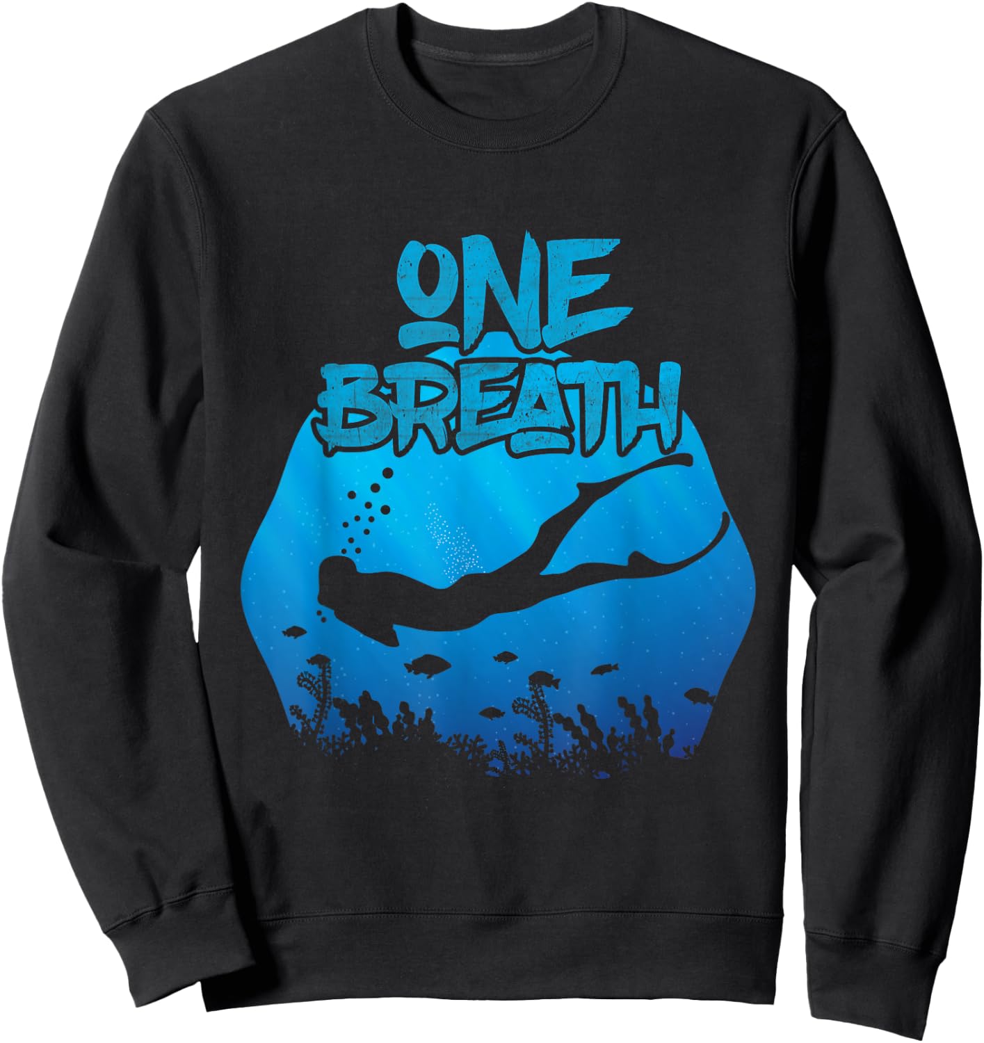 Freediving One Breath Diving Apnoe Ocean Sweatshirt - Sweatshirt | Black