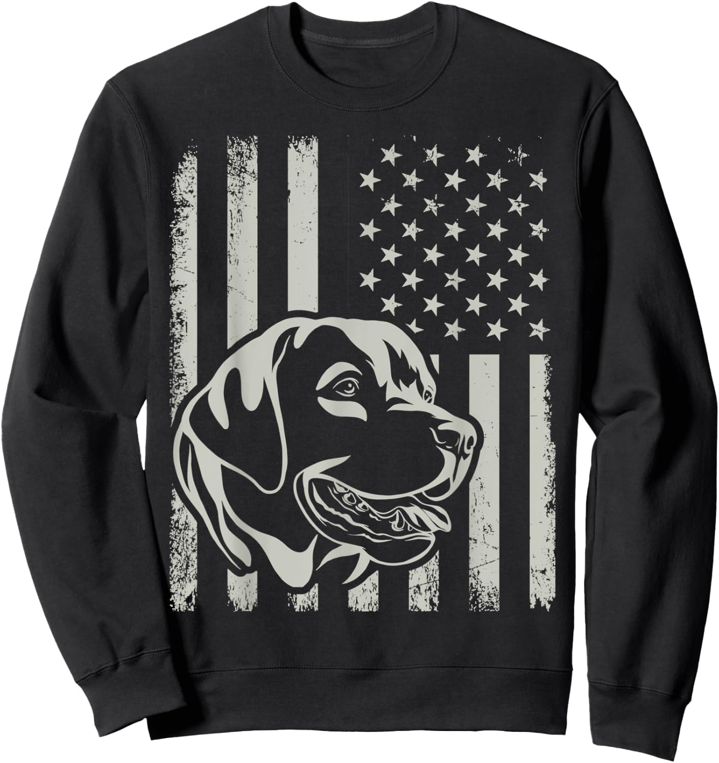 Proud Patriotic Labrador Retriever Owner Lover American Flag Kids Men Sweatshirt - Sweatshirt | Black
