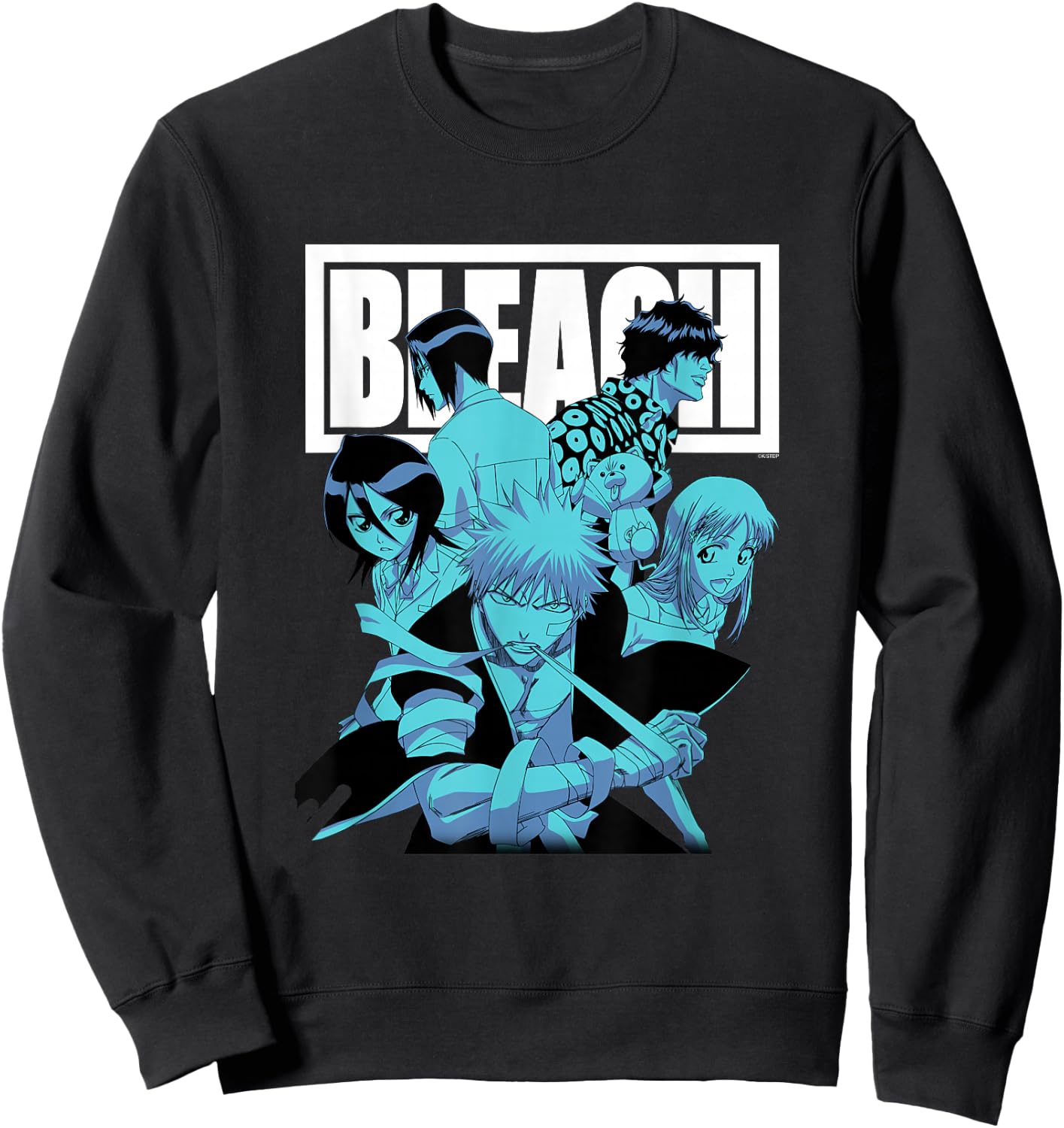 Bleach Characters with Block Logo Anime Sweatshirt - Sweatshirt | Black