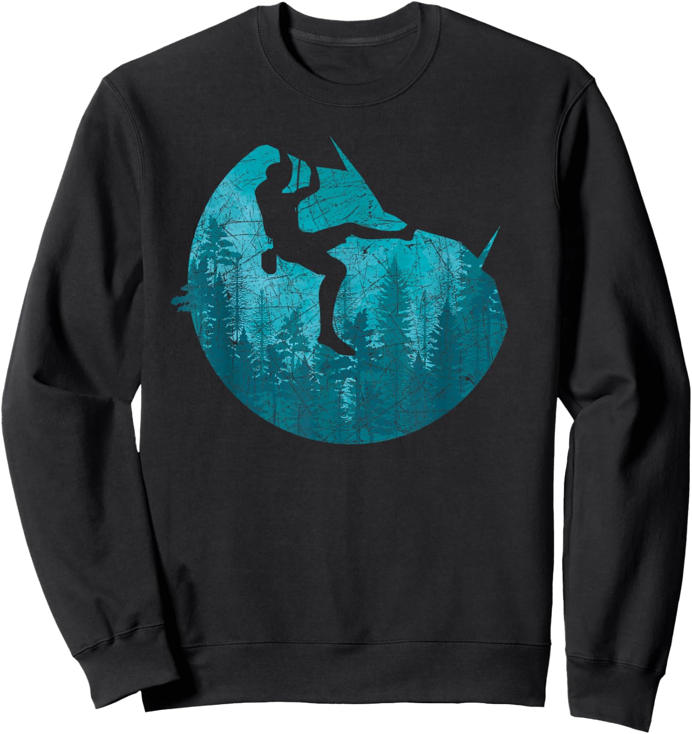 Forest Climber Bouldering Climb Outdoor Rock Climbing Sweatshirt - Sweatshirt | Black