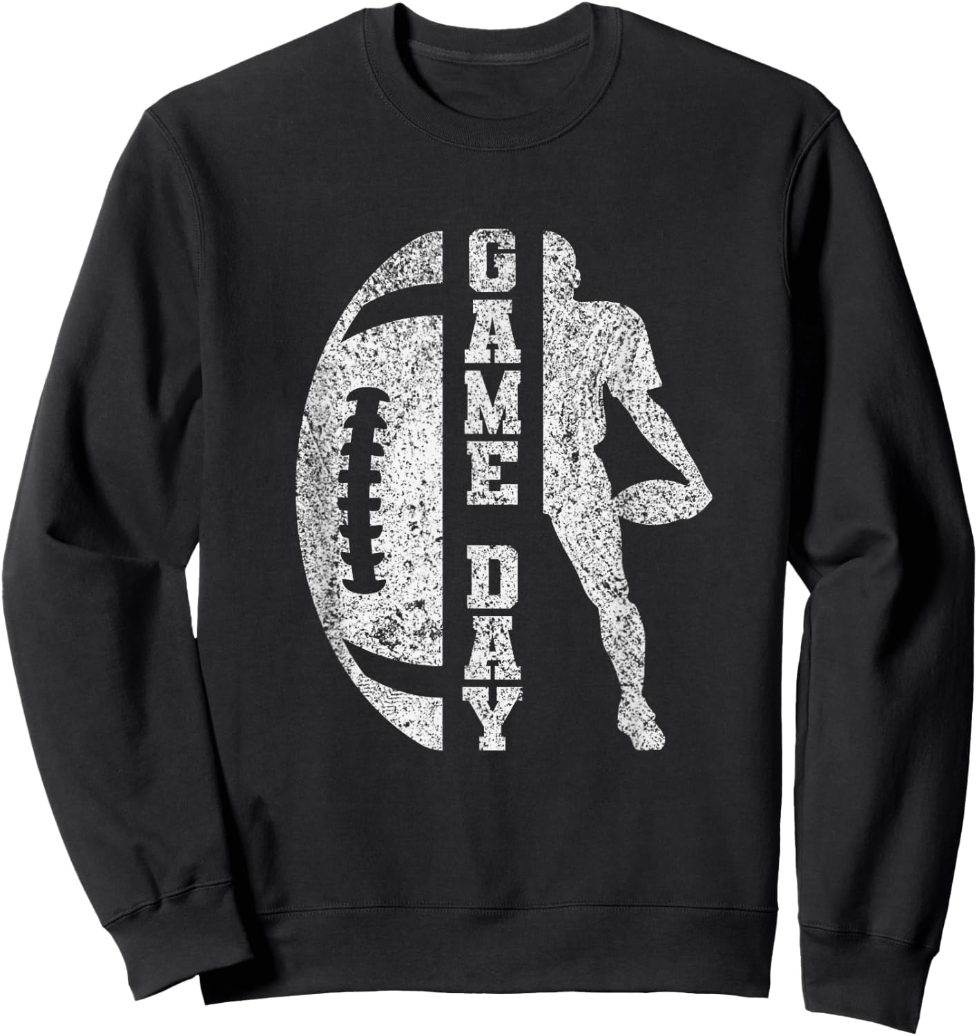 Game Day Football - Cute Football Top Sweatshirt - Sweatshirt | Black