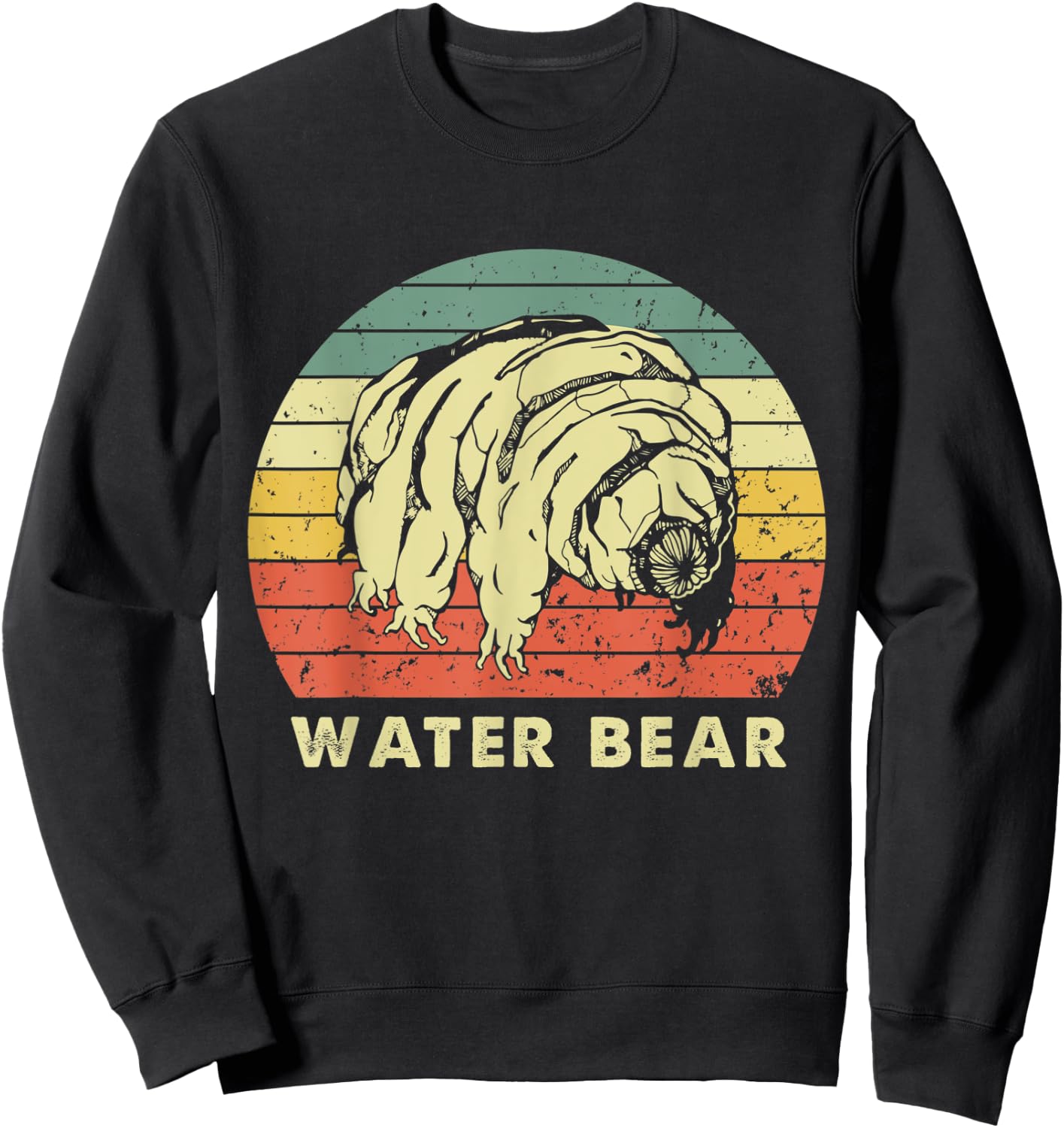 Tardigrade Water Bear Science Microbiology Vintage Retro Sweatshirt - Sweatshirt | Black