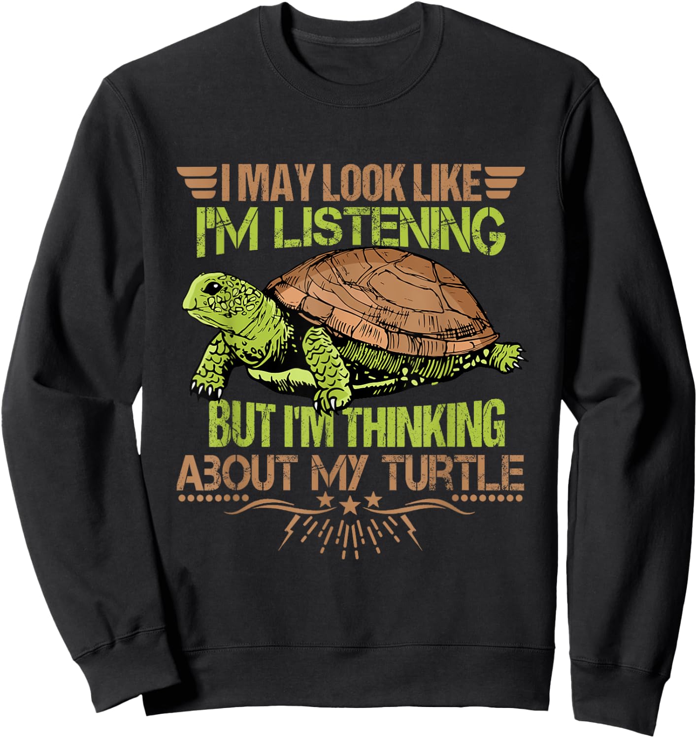 Turtle Lover Kids Tortoise Turtle Owner Men Turtle Sweatshirt - Sweatshirt | Black