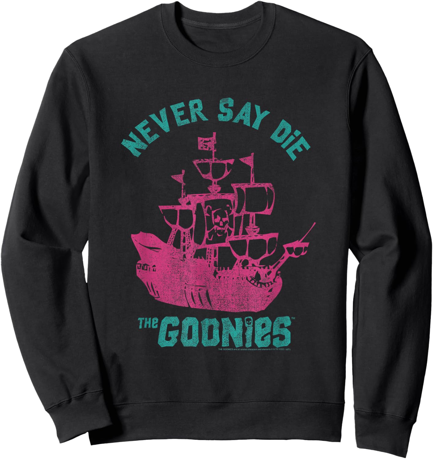The Goonies Pastel Pirate Ship and Logo Movie Sweatshirt - Sweatshirt | Black