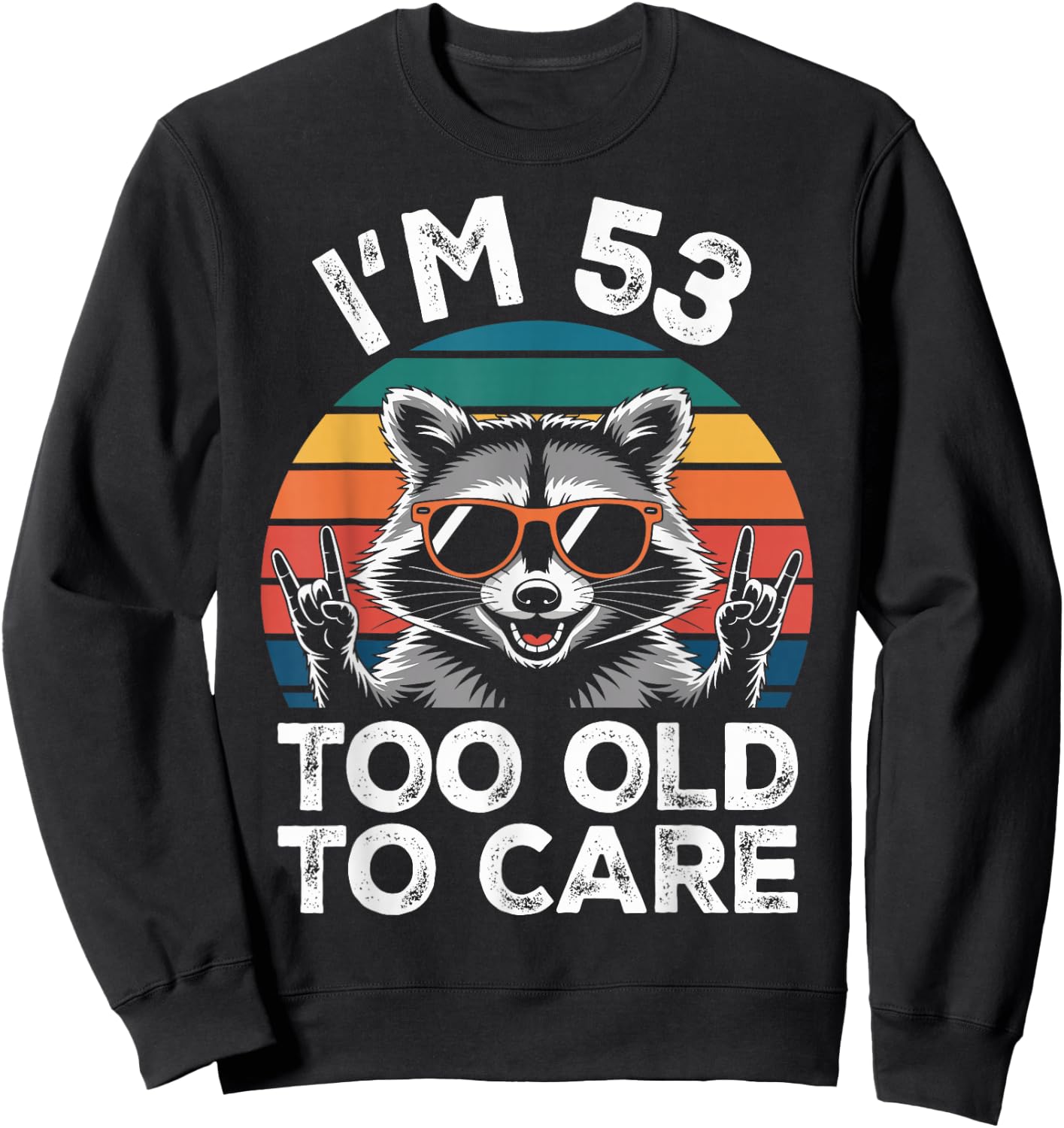 I’m 53 Too Old to Care 53 Birthday 53 Years Men Women Funny Sweatshirt - Sweatshirt | Black