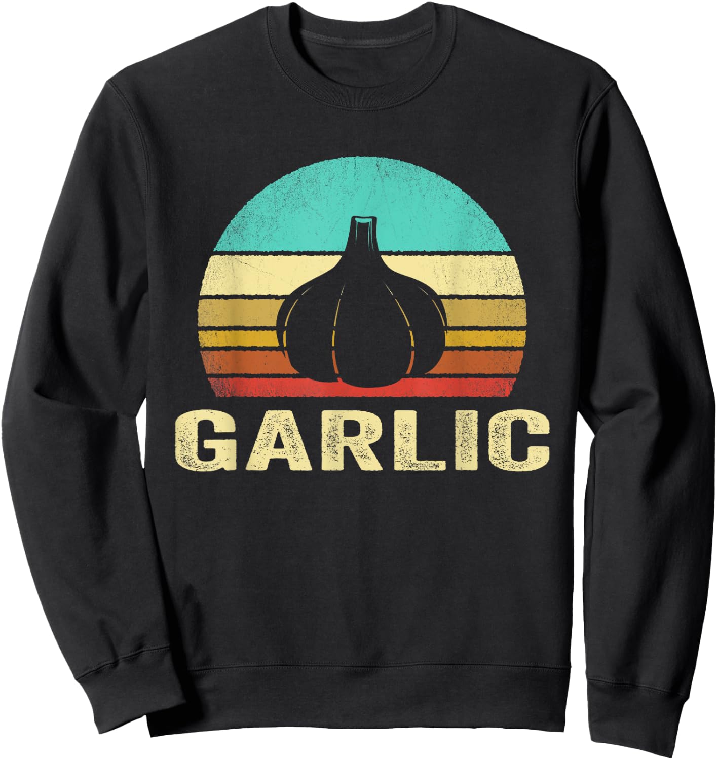 Vintage Garlic Shirt Sunset Sweatshirt - Sweatshirt | Black