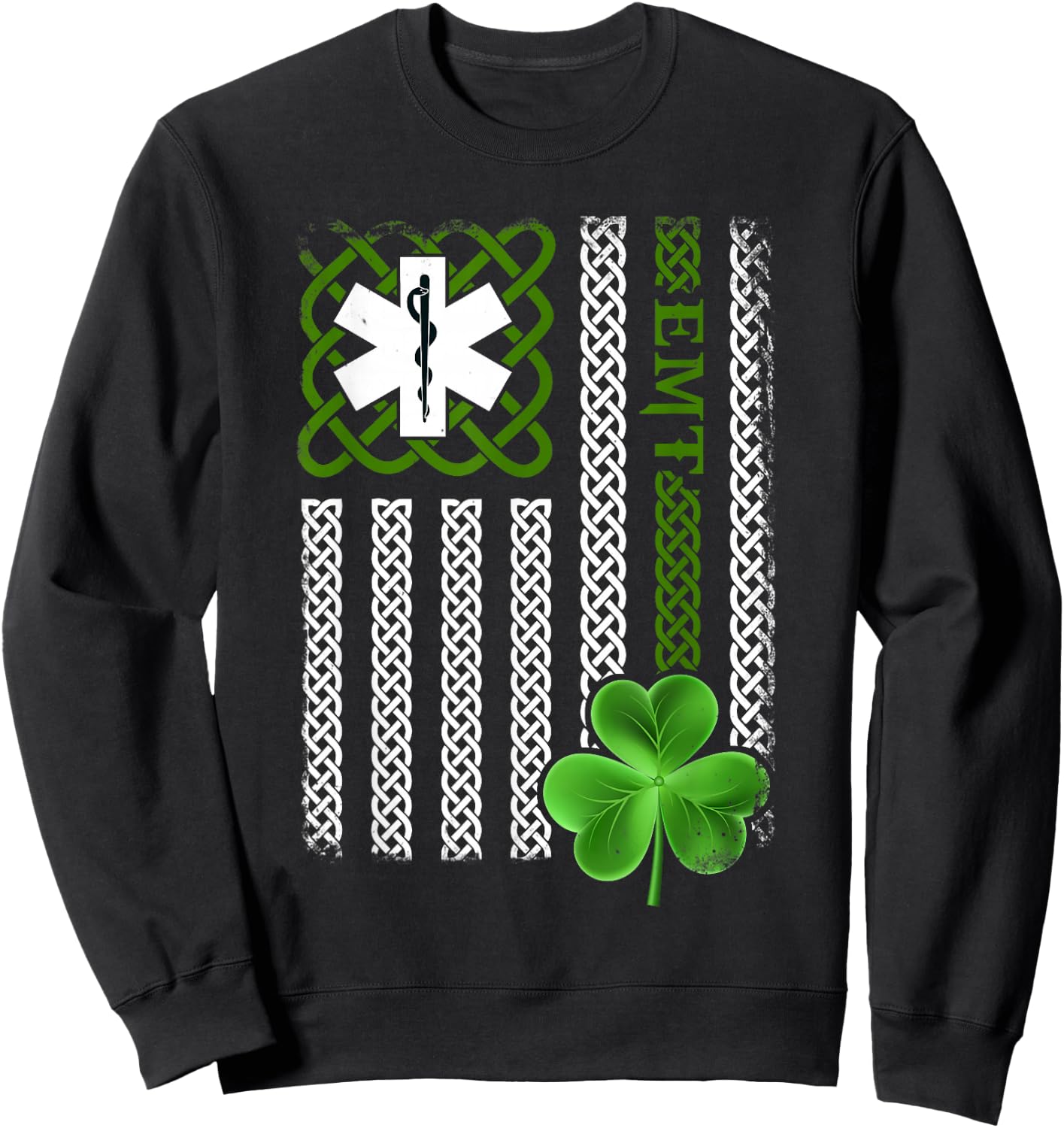 Funny EMS EMT Paramedic Gift St Patricks Day Shirts Sweatshirt - Sweatshirt | Black