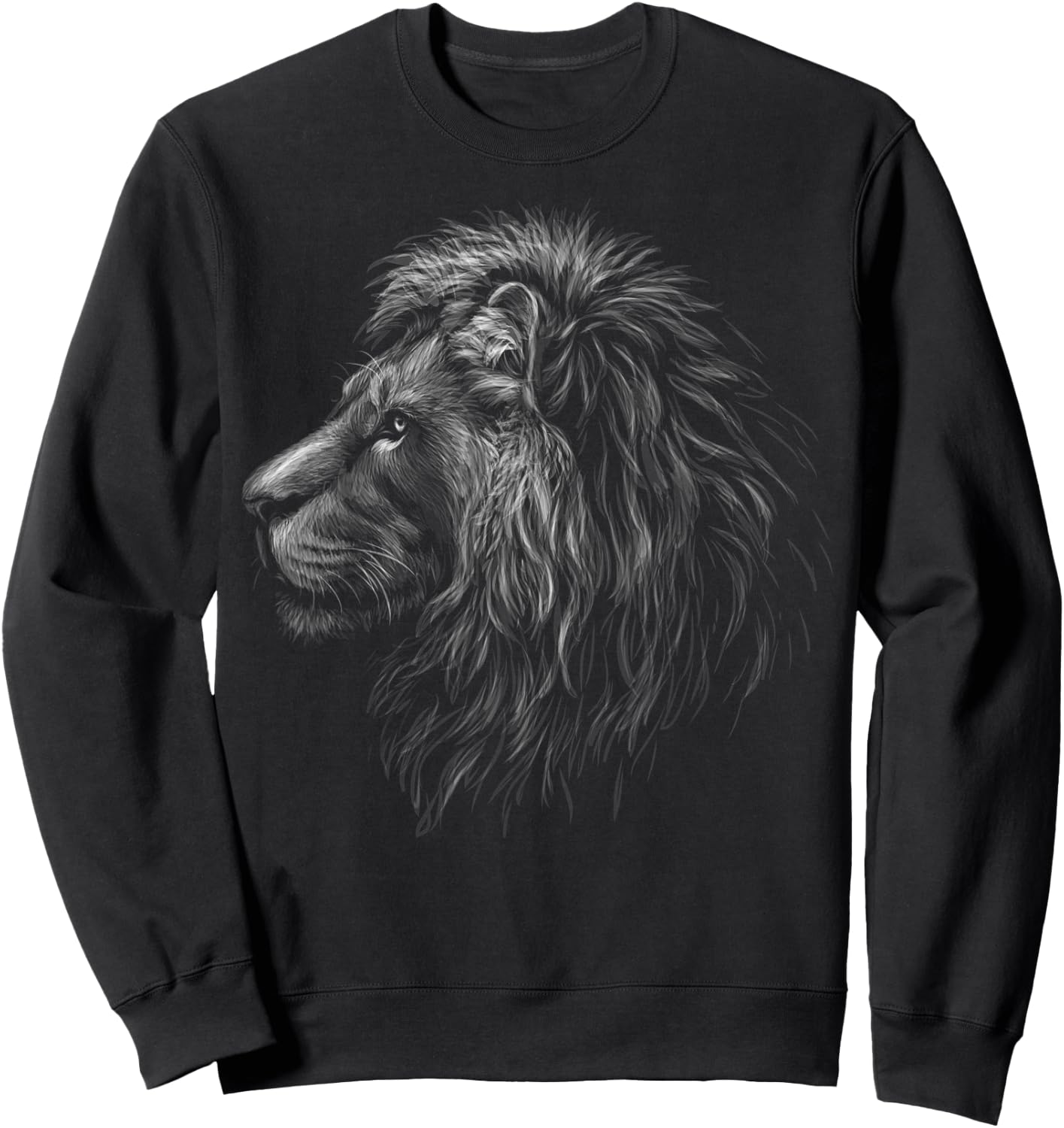 lion head black art for lovers of lions King of Animals Sweatshirt - Sweatshirt | Black