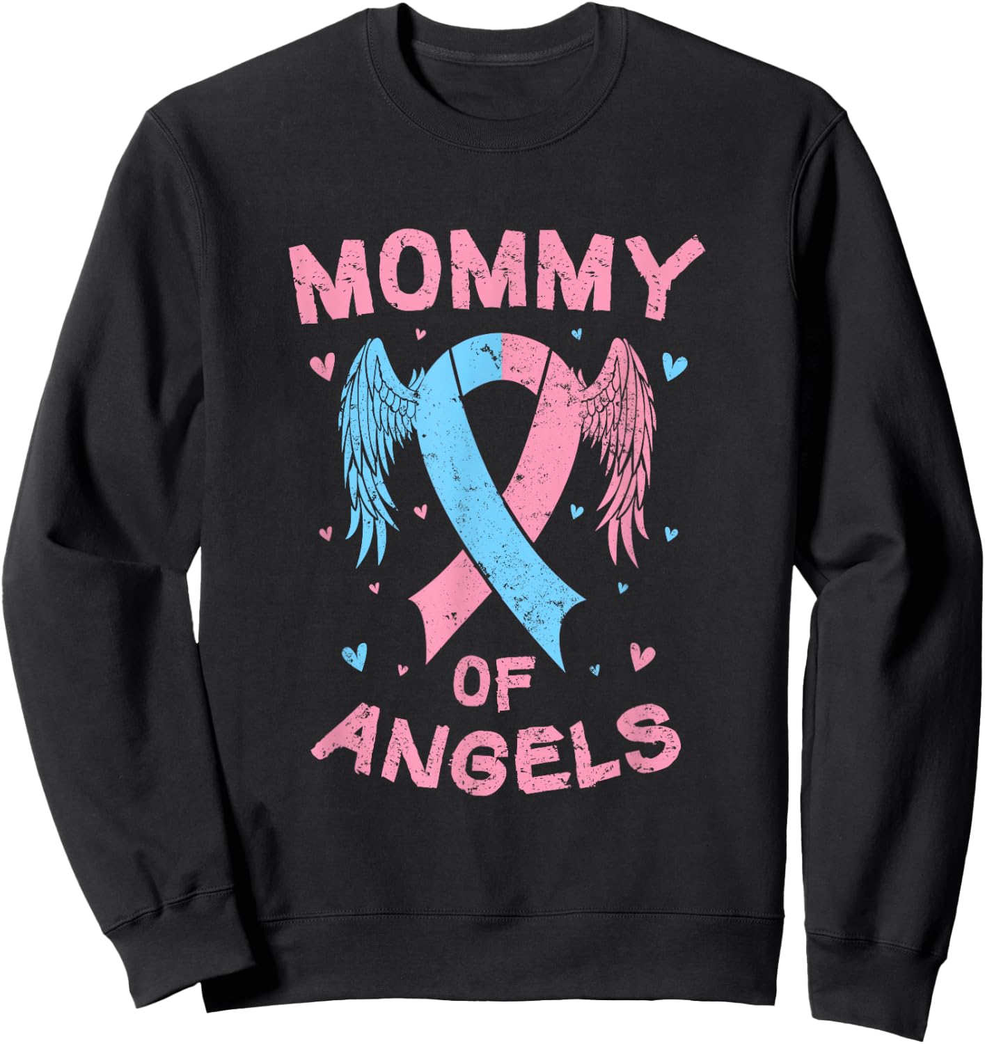 Mommy Of Angels Pregnancy Miscarriage Child Loss Awareness Sweatshirt - Sweatshirt | Black
