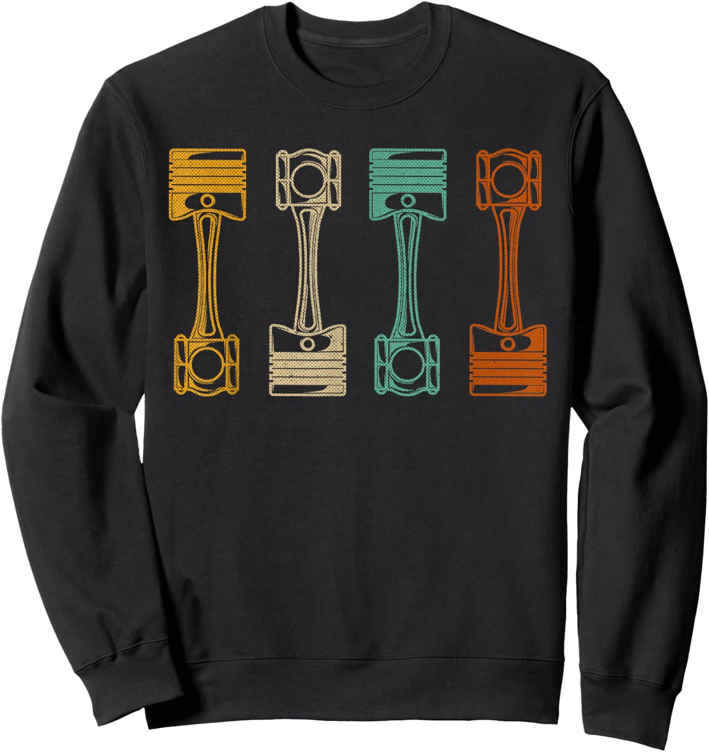 Piston Pattern - Retro Automotive Engine Mechanics Design Sweatshirt - Sweatshirt | Black