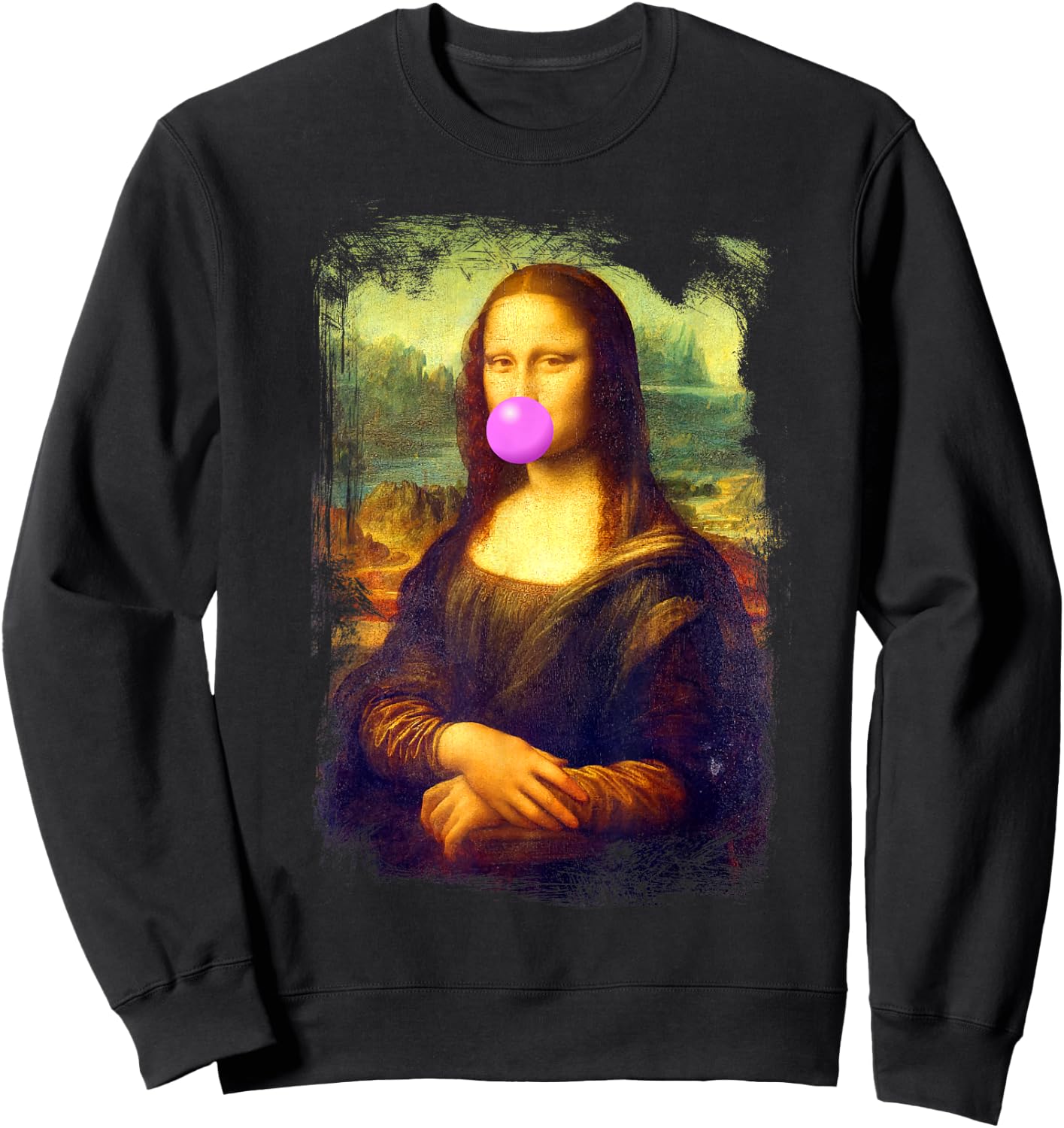 Mona Lisa blowing bubble gum Sweatshirt - Sweatshirt | Black