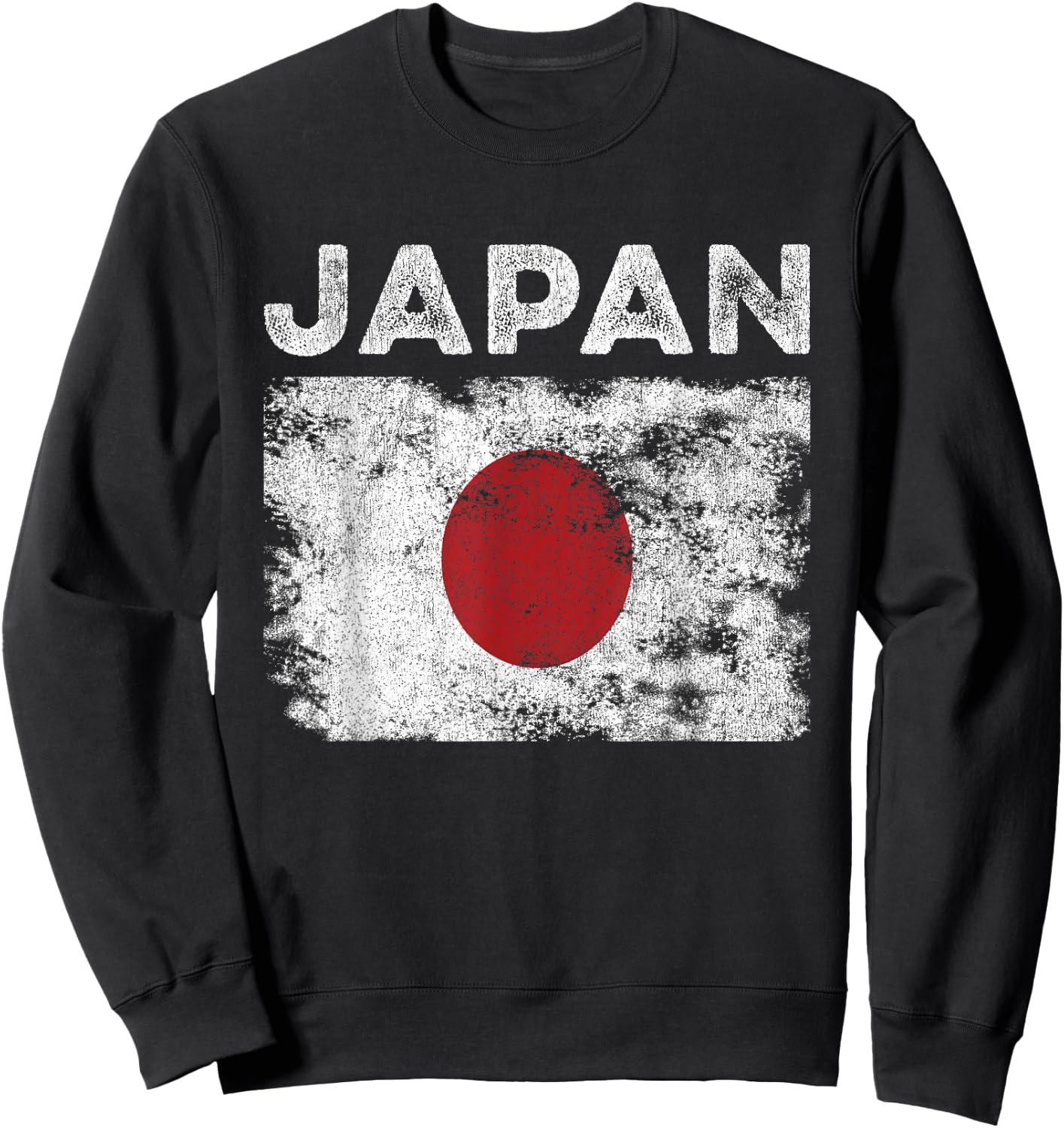 Japan Flag Distressed - Men Women Kids - Japanese Flag Sweatshirt - Sweatshirt | Black