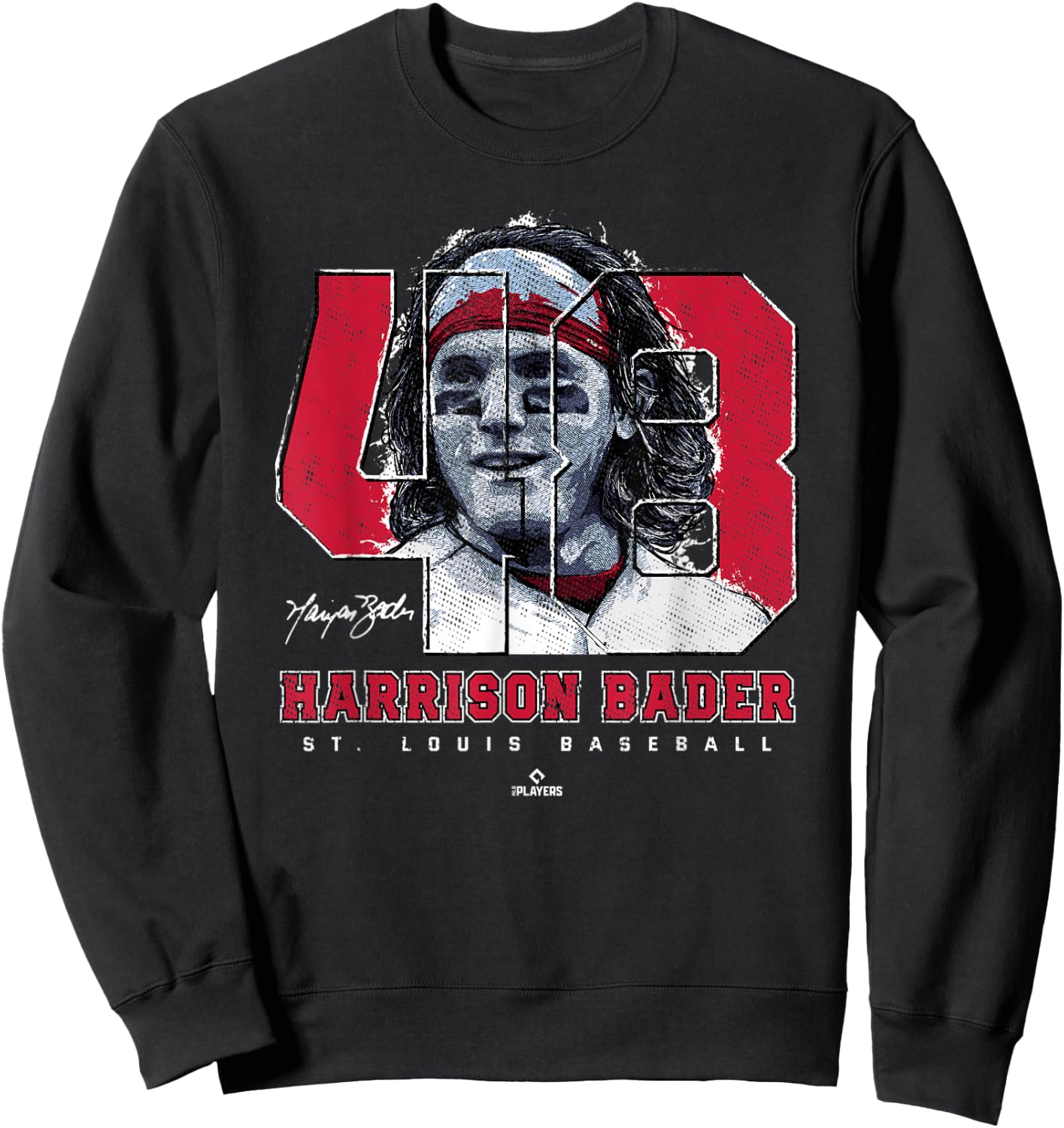 Harrison Bader Silhouette Tots St Louis MLBPA Sweatshirt - Sweatshirt | Black