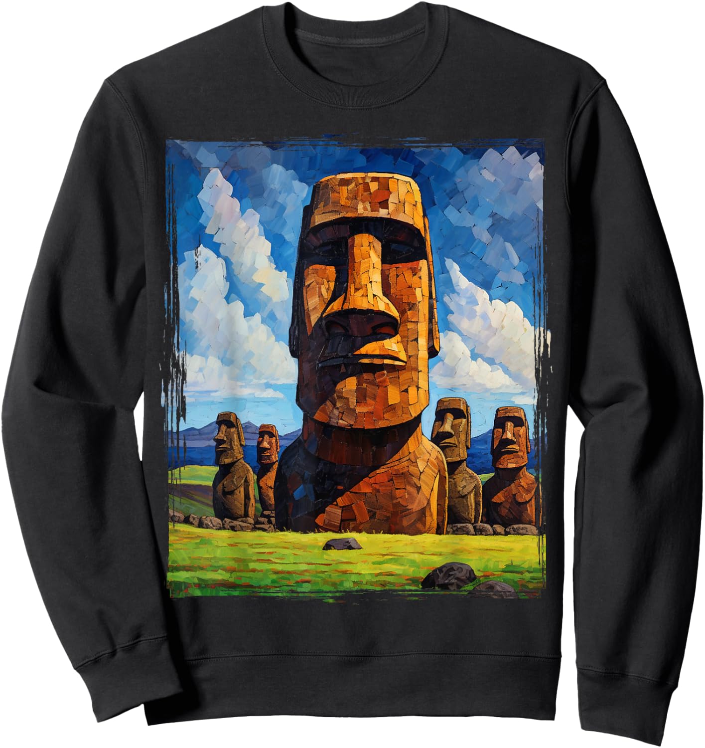 Easter Island Moai Statue Monolith World Mystery Sweatshirt - Sweatshirt | Black