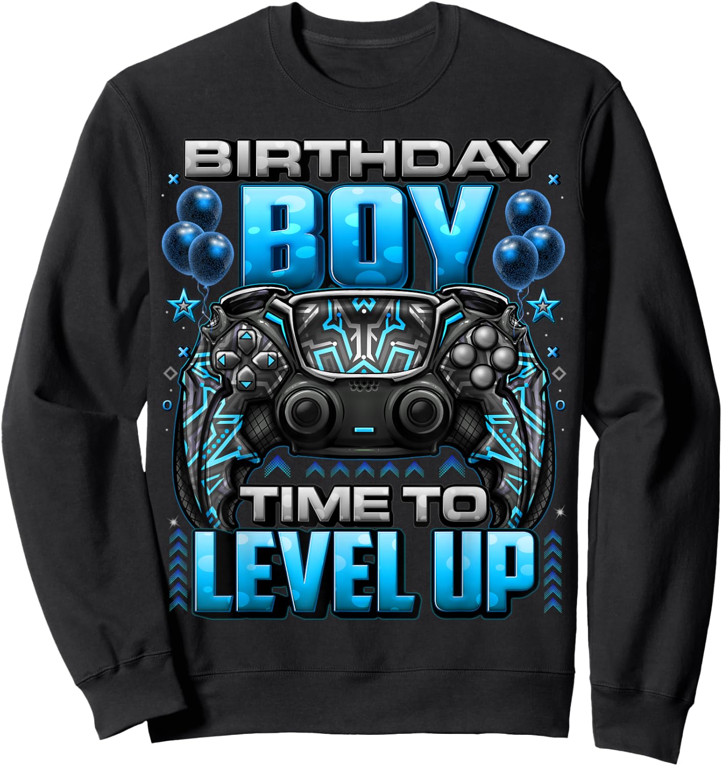 Birthday Boy Time to Level Up Shirt Video Gamer Birthday Boy Sweatshirt - Sweatshirt | Black