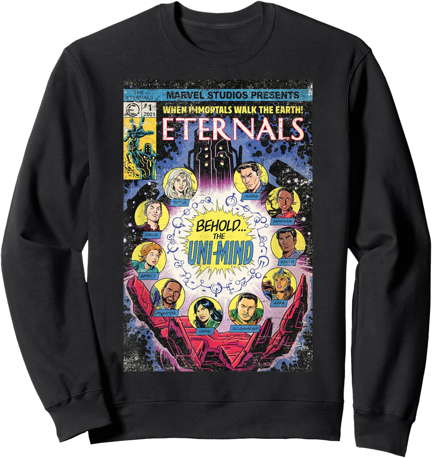Marvel Eternals Vintage Comic Book Cover Sweatshirt - Sweatshirt | Black