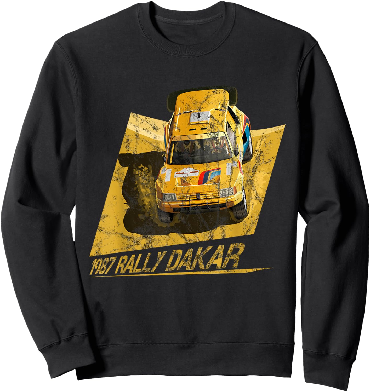 1987 Rally Dakar Classic Rally Car Design 80s Sweatshirt - Sweatshirt | Black