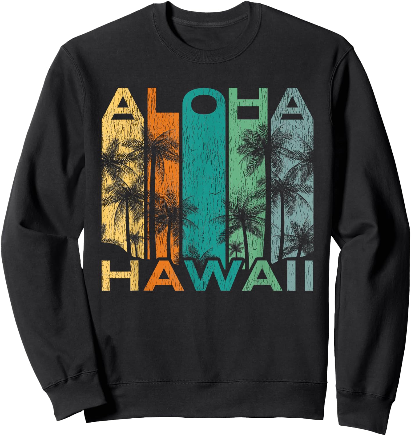 Aloha Hawaii Vintage Surfboard Sweatshirt - Sweatshirt | Black