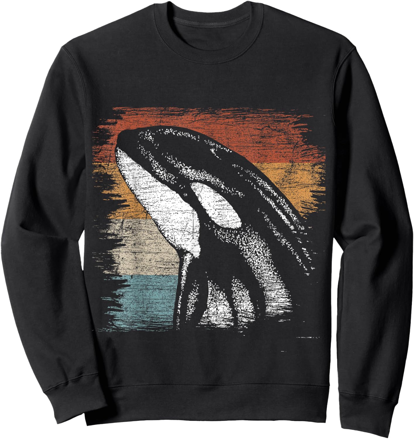 Retro Killer Whale Sweatshirt - Sweatshirt | Black