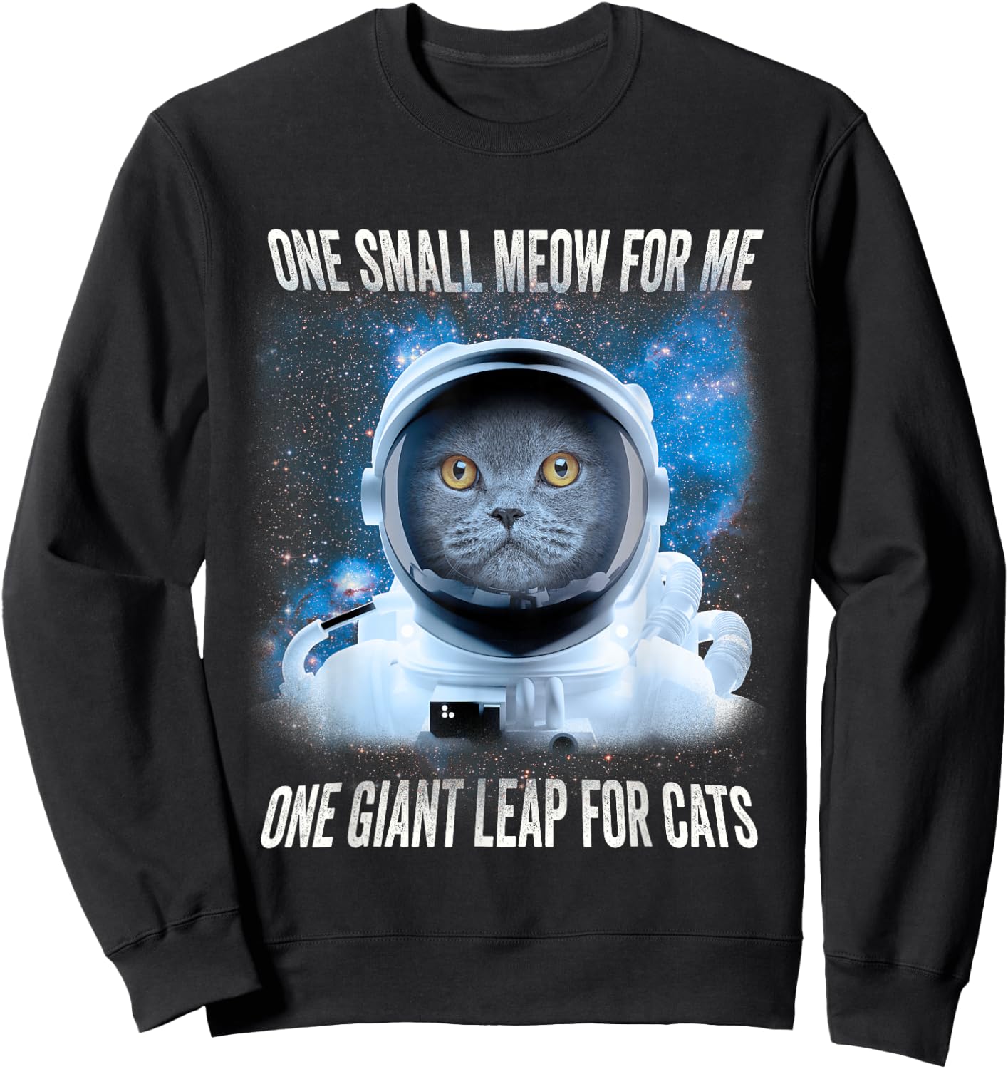 Space Cat Astronaut Space Sweatshirt - Sweatshirt | Black