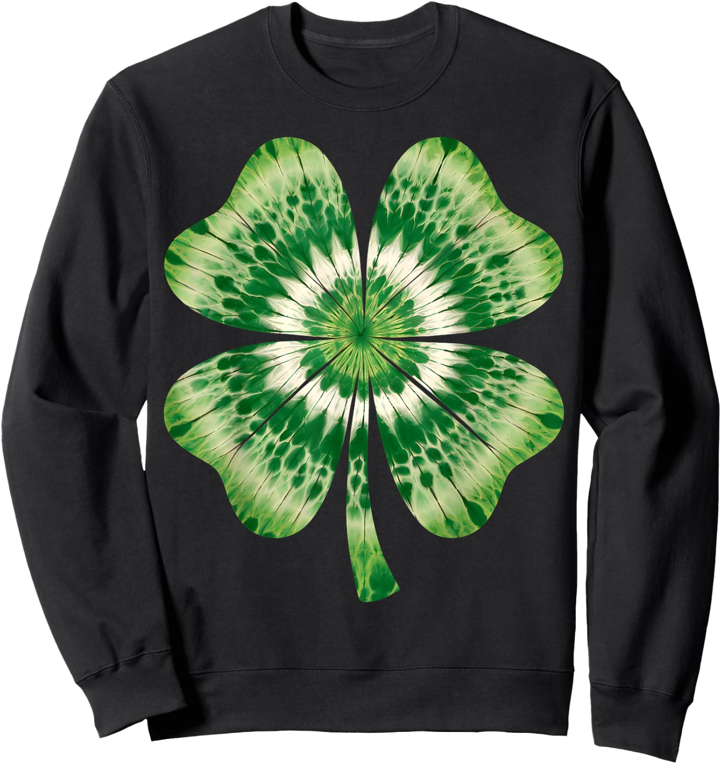 St Patricks Day Tie Dye Funny Cute Shamrock St Patrick's Day Sweatshirt - Sweatshirt | Black