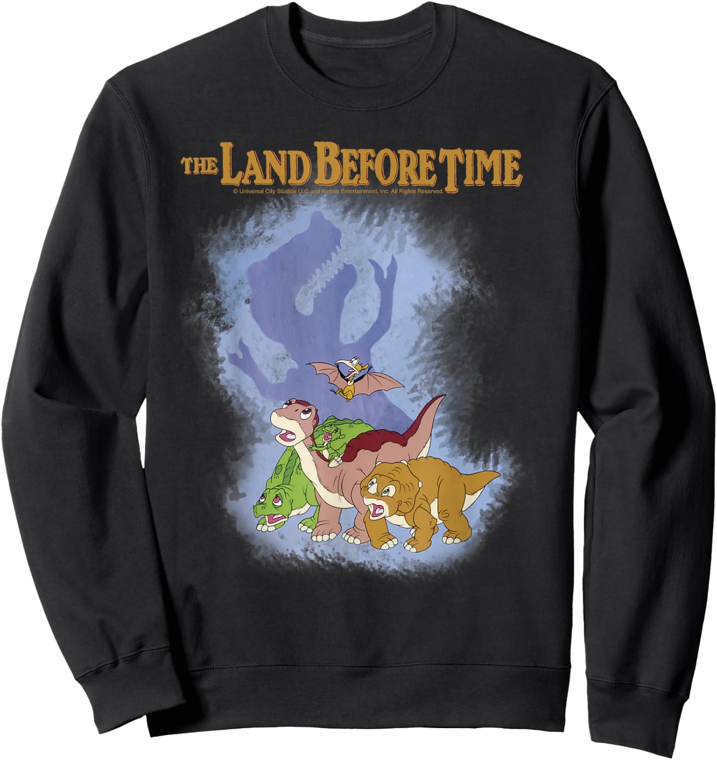 Land Before Time Sharptooth Shadow Sweatshirt - Sweatshirt | Black