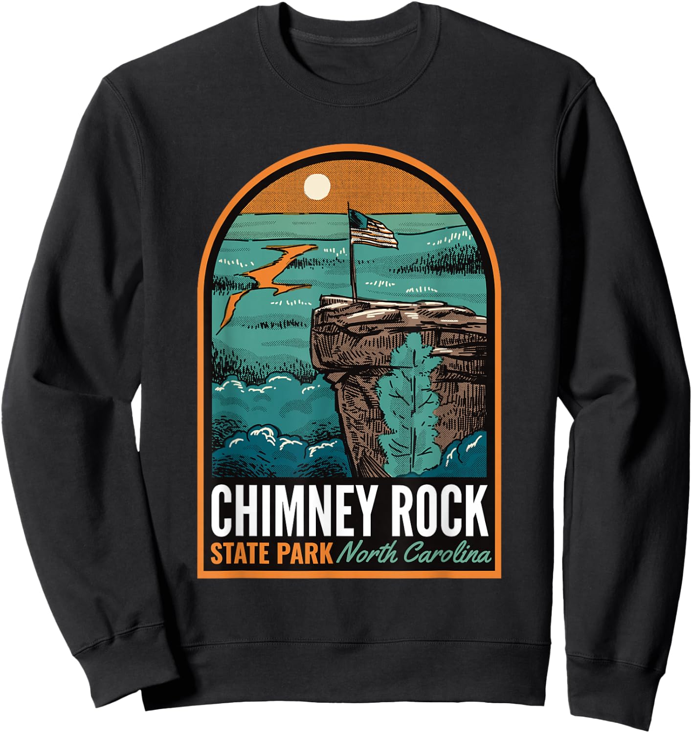 Chimney Rock State Park NC Vintage Sweatshirt - Sweatshirt | Black