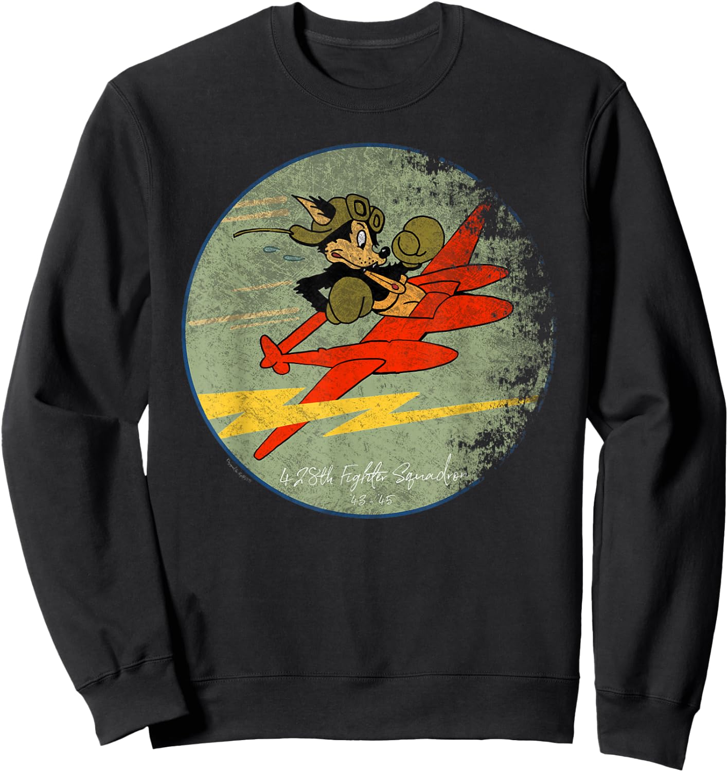 428th Fighter Squadron WWII Vintage Patch Design Sweatshirt - Sweatshirt | Black