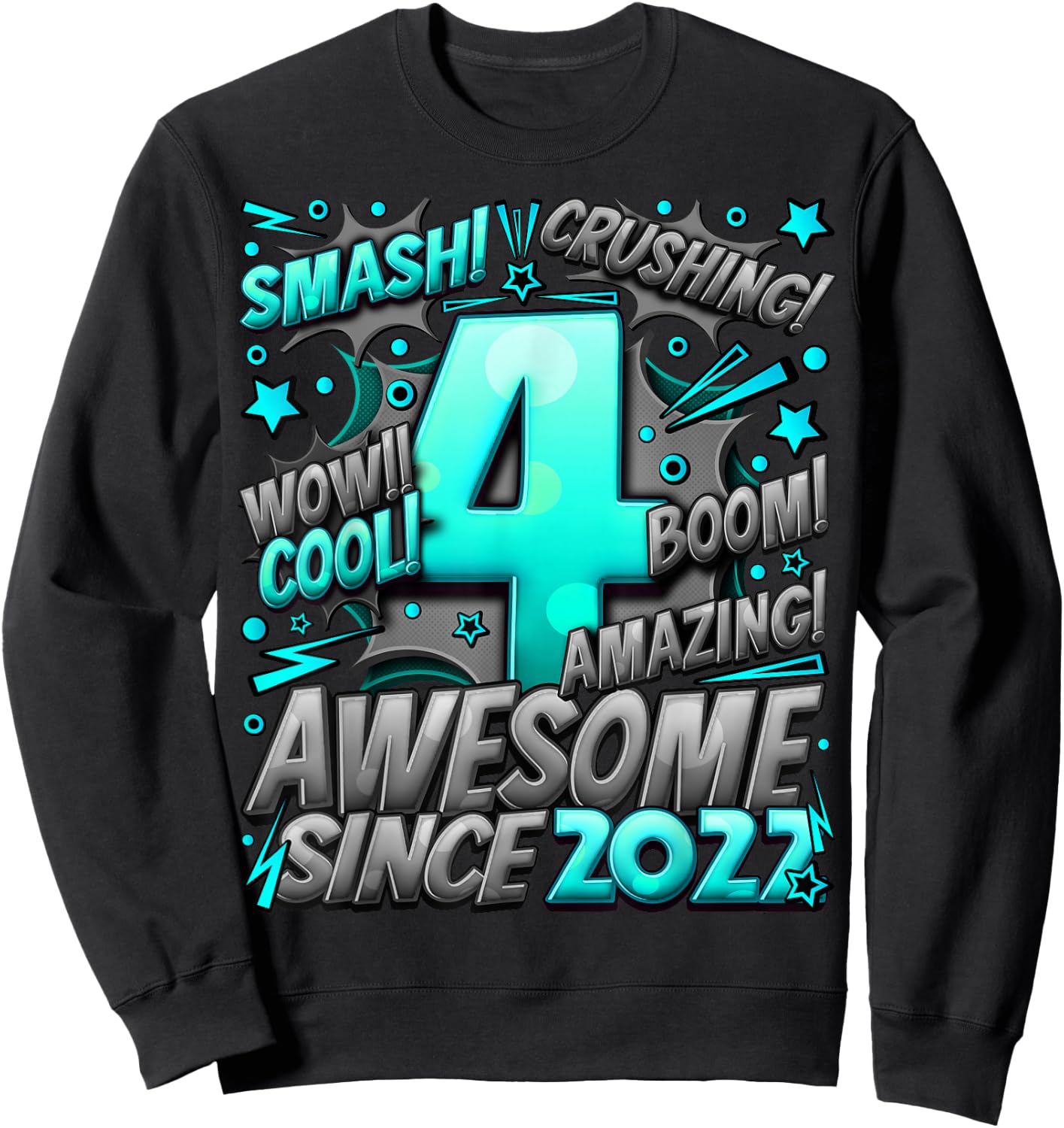 4 Year Old Gifts for Boys 4th Birthday Boy 4 Year Old Boy Sweatshirt - Sweatshirt | Black