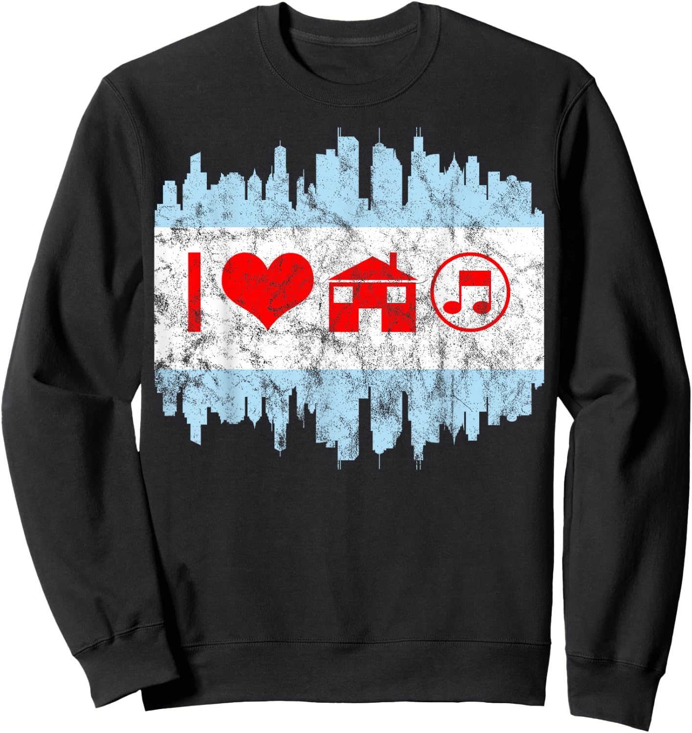Chicago House Music DJ Flag Sweatshirt - Sweatshirt | Black