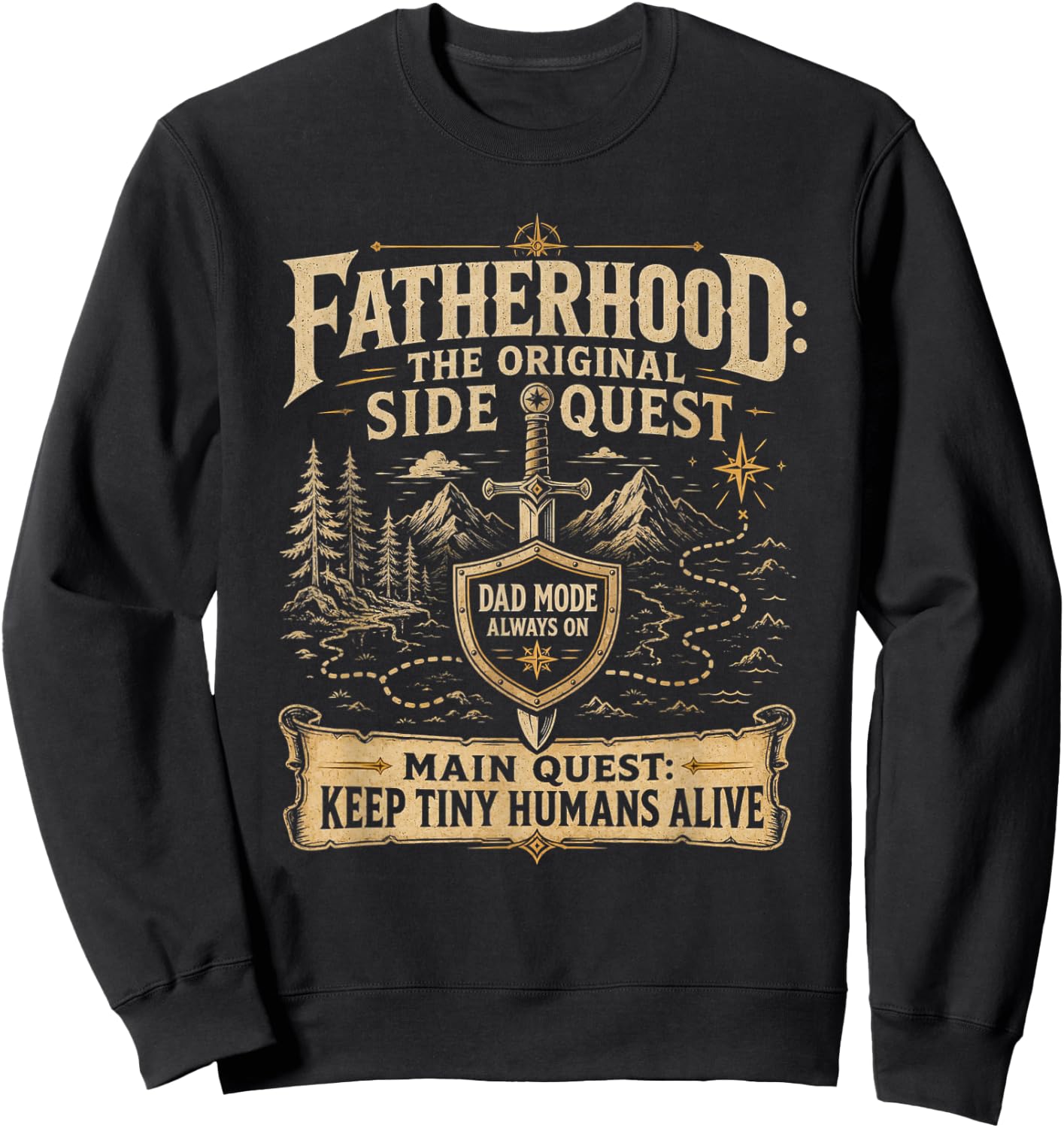 Father Fatherhood The Original Side Quest Dad Mode Sweatshirt - Sweatshirt | Black