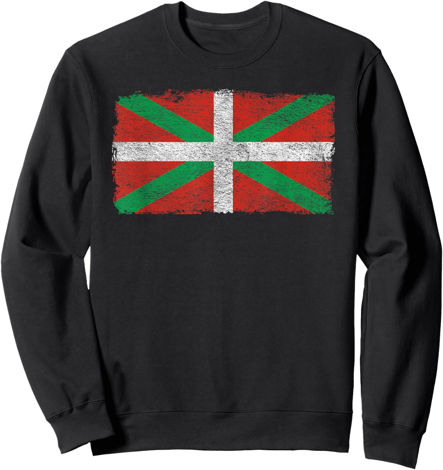 Flag of Basque Country Ikurrina Spain Sweatshirt - Sweatshirt | Black