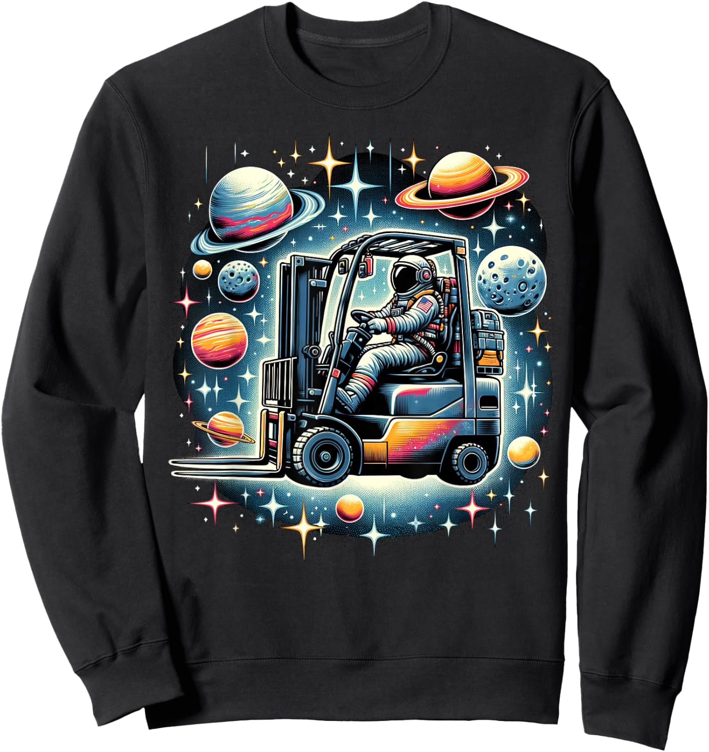 Forklift operator Astronaut Operating forklifts Sweatshirt - Sweatshirt | Black