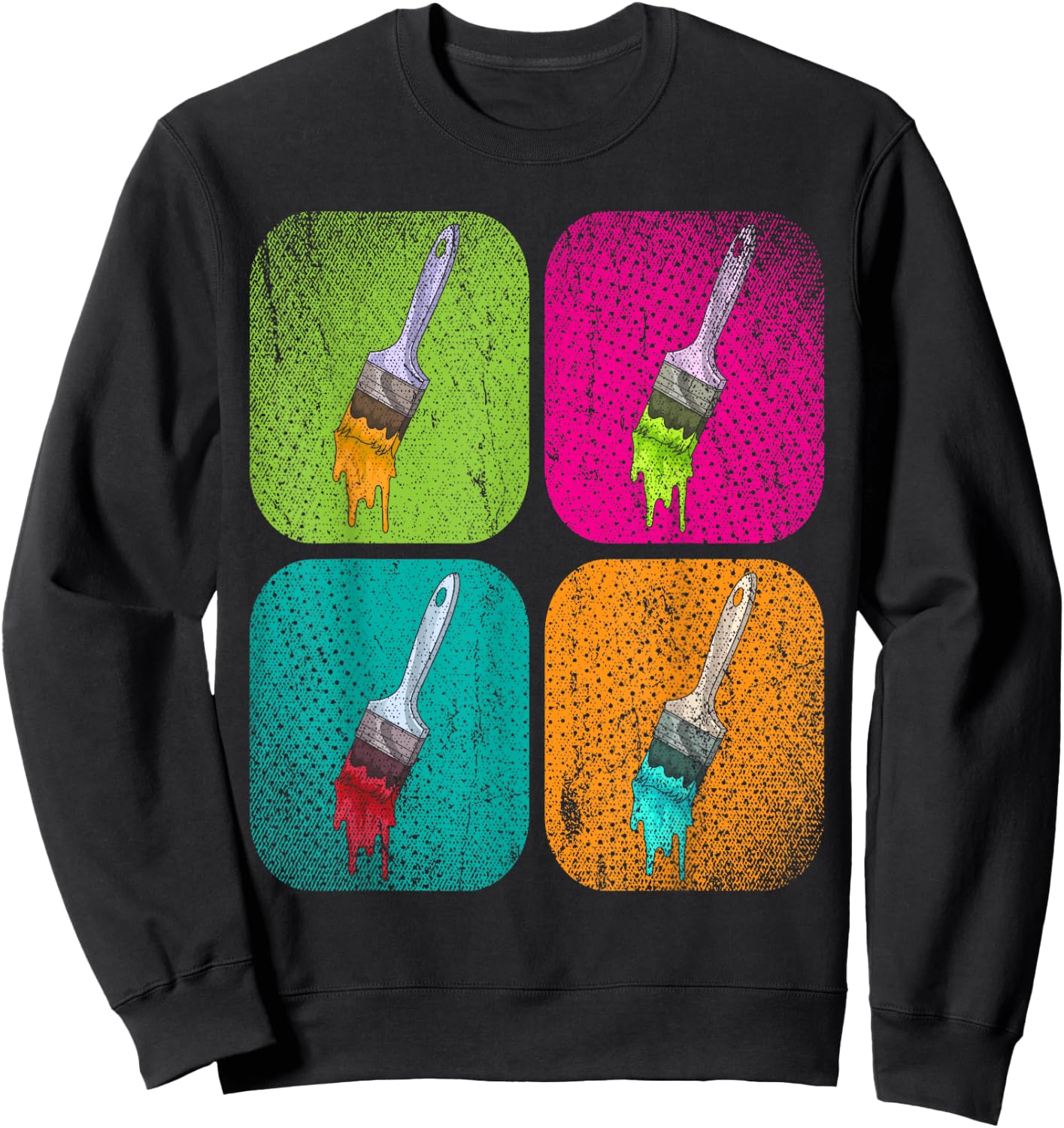 Colorful Paints Art Painting Brush Drawing Pop Art Artist Sweatshirt - Sweatshirt | Black