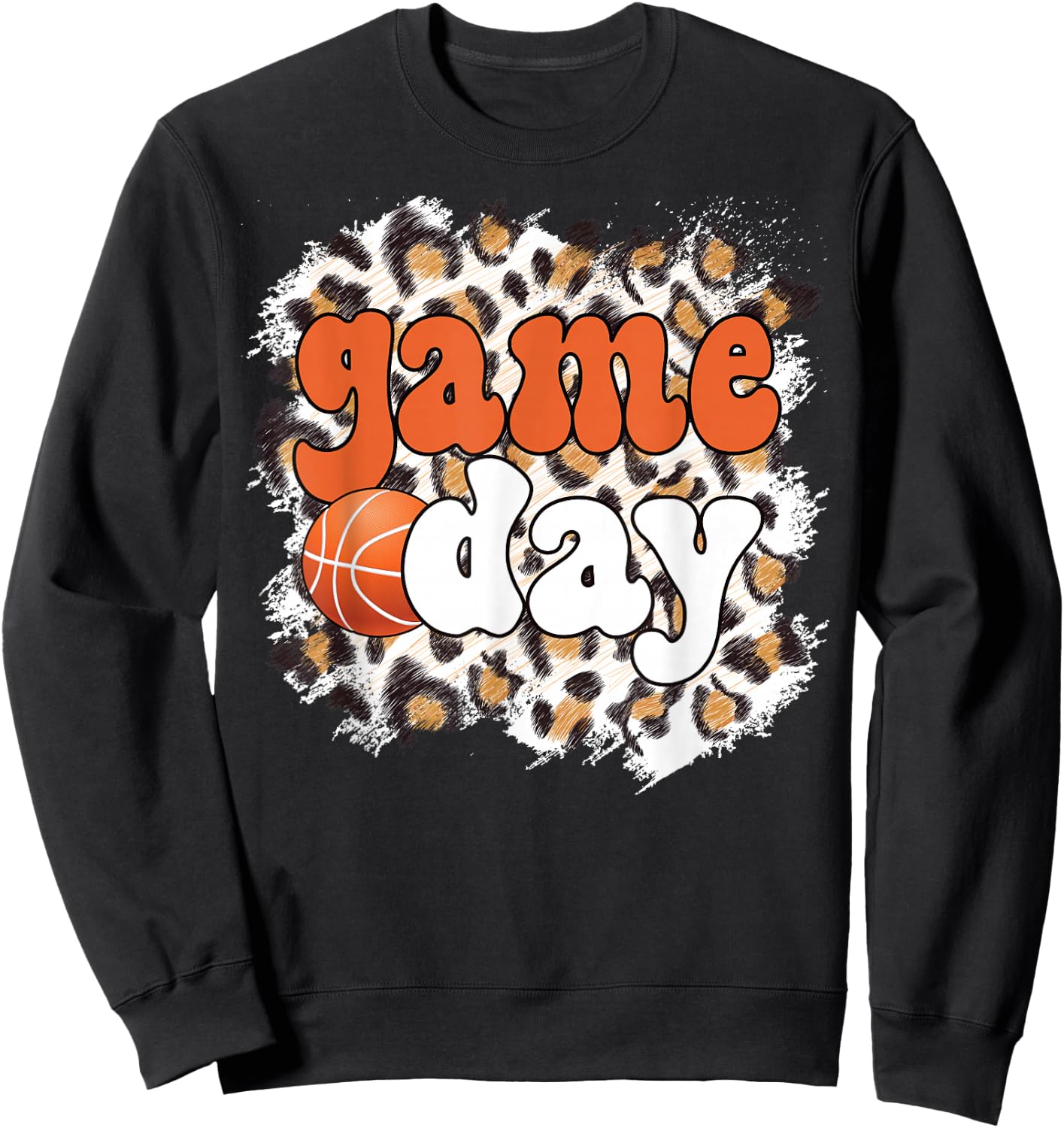 Game Day Leopard Basketball Game Day Sweatshirt - Sweatshirt | Black