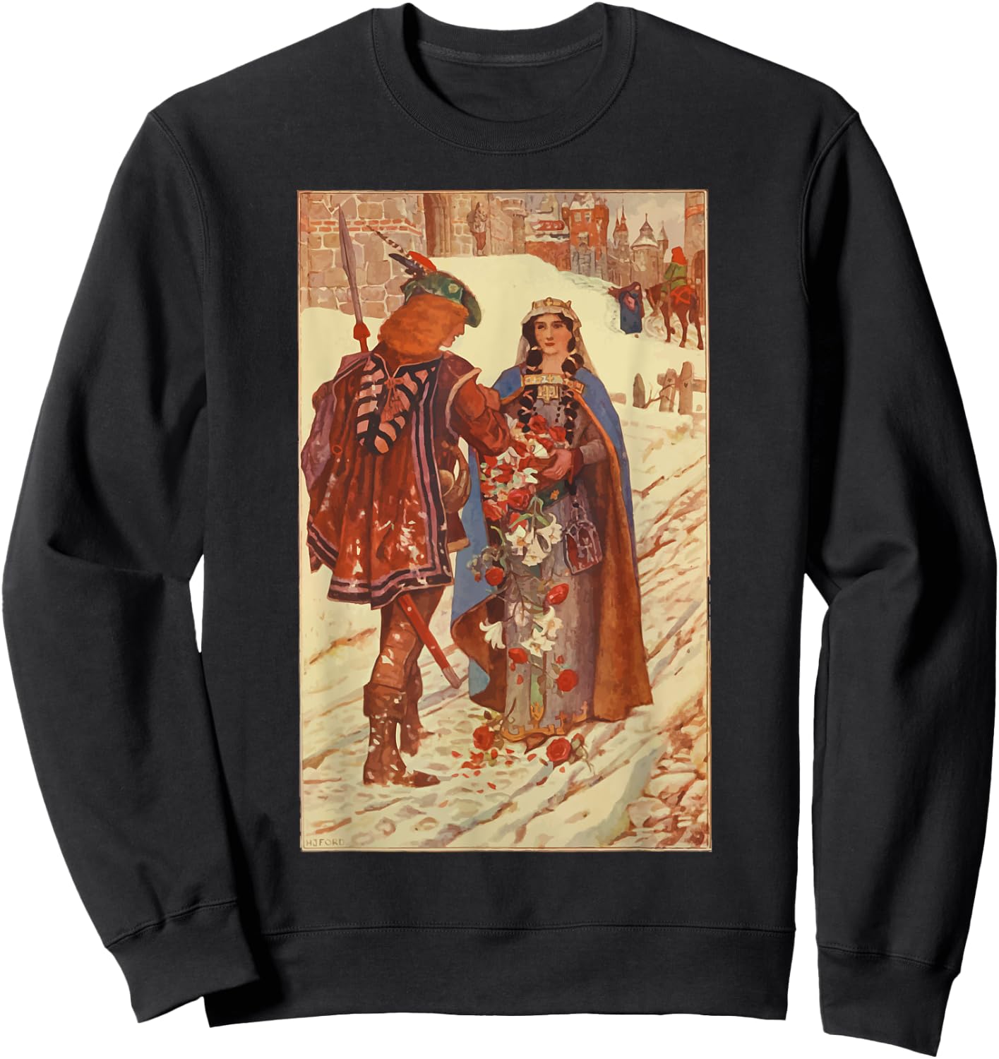 St Elizabeth of Hungary Miracle of the Roses Catholic Saint Sweatshirt - Sweatshirt | Black