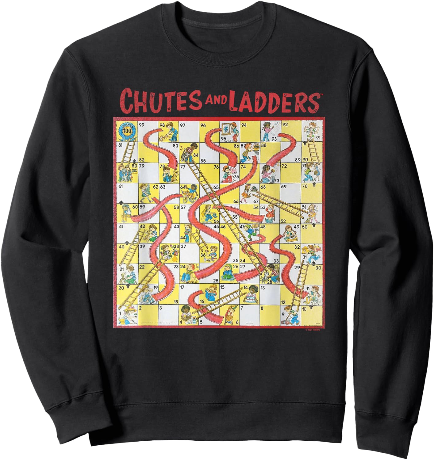 Chutes and Ladders Game Board Art from 1979 Sweatshirt - Sweatshirt | Black