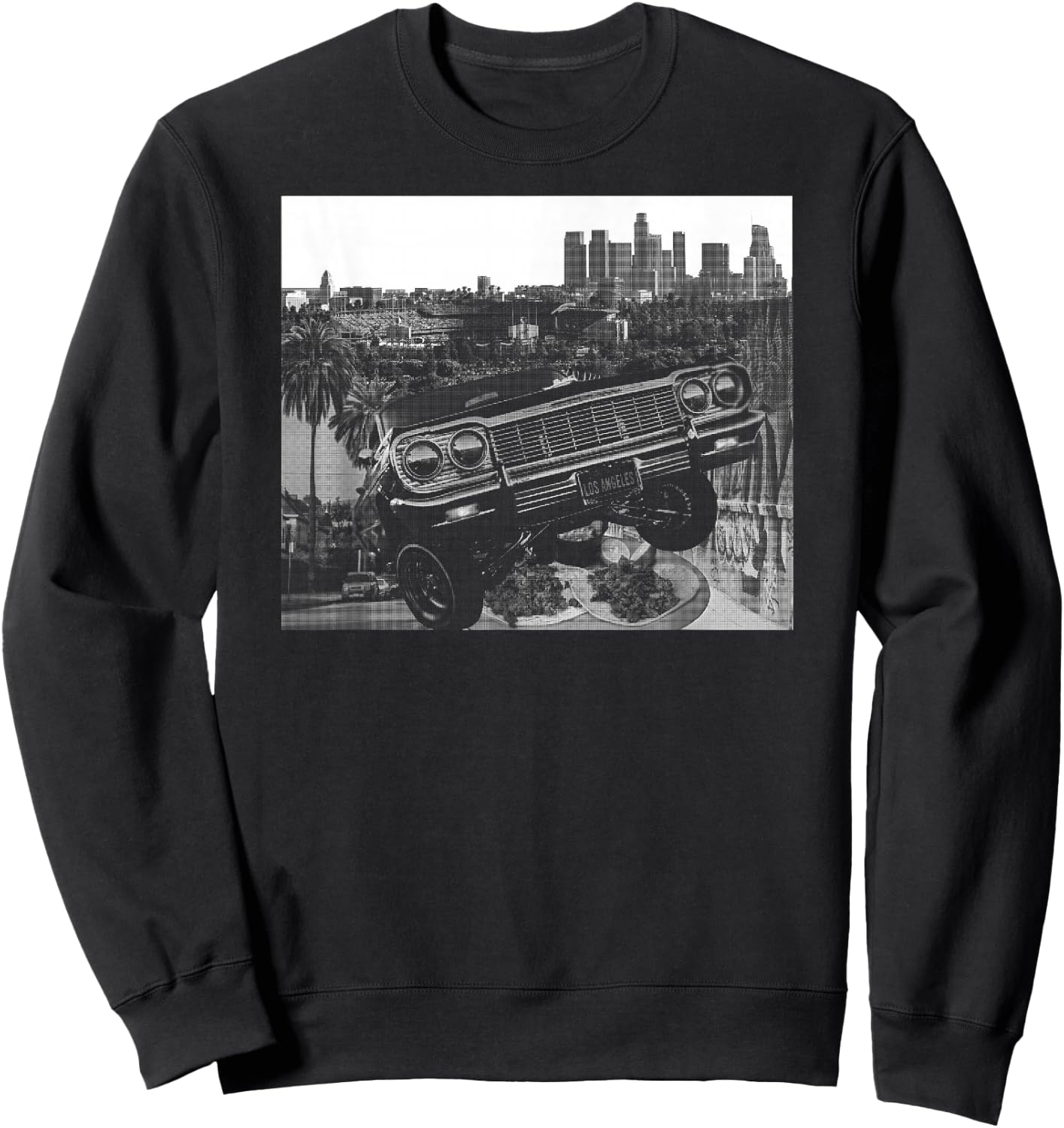 Los Angeles Skyline California Latino Elysian Mexican Cholo Sweatshirt - Sweatshirt | Black