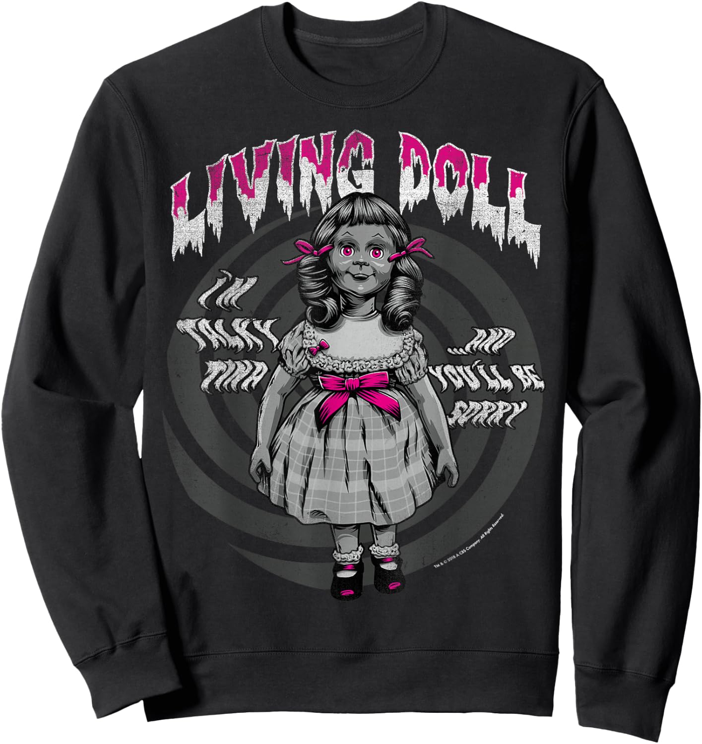 The Twilight Zone Living Doll Talky Tina Creepy Sweatshirt - Sweatshirt | Black