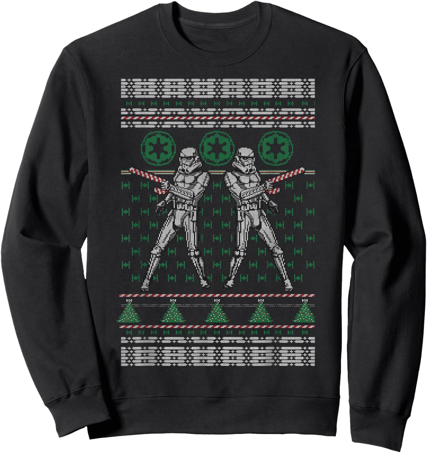Star Wars Troopers Candy Cane Christmas Graphic Sweatshirt - Sweatshirt | Black