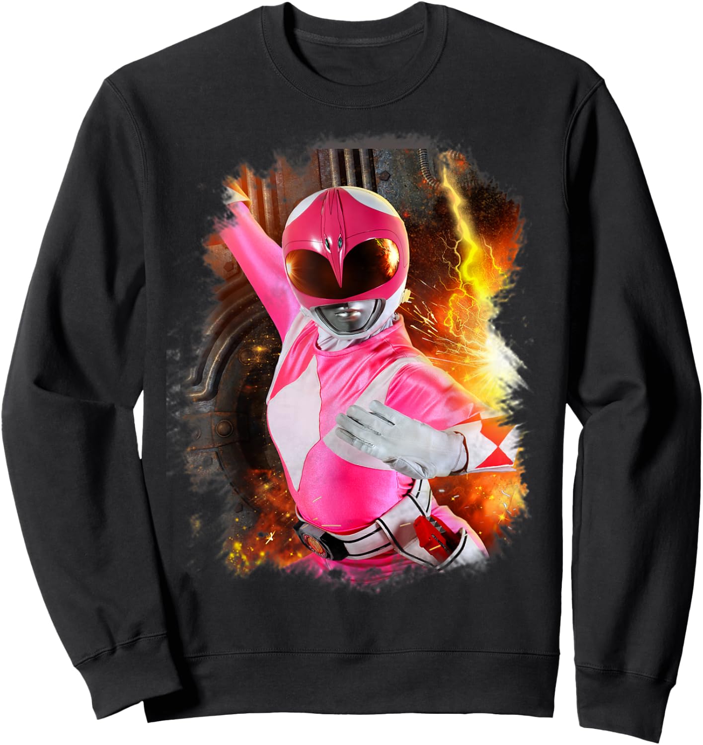 Power Rangers Photo Pink Ranger Close Up Sweatshirt - Sweatshirt | Black