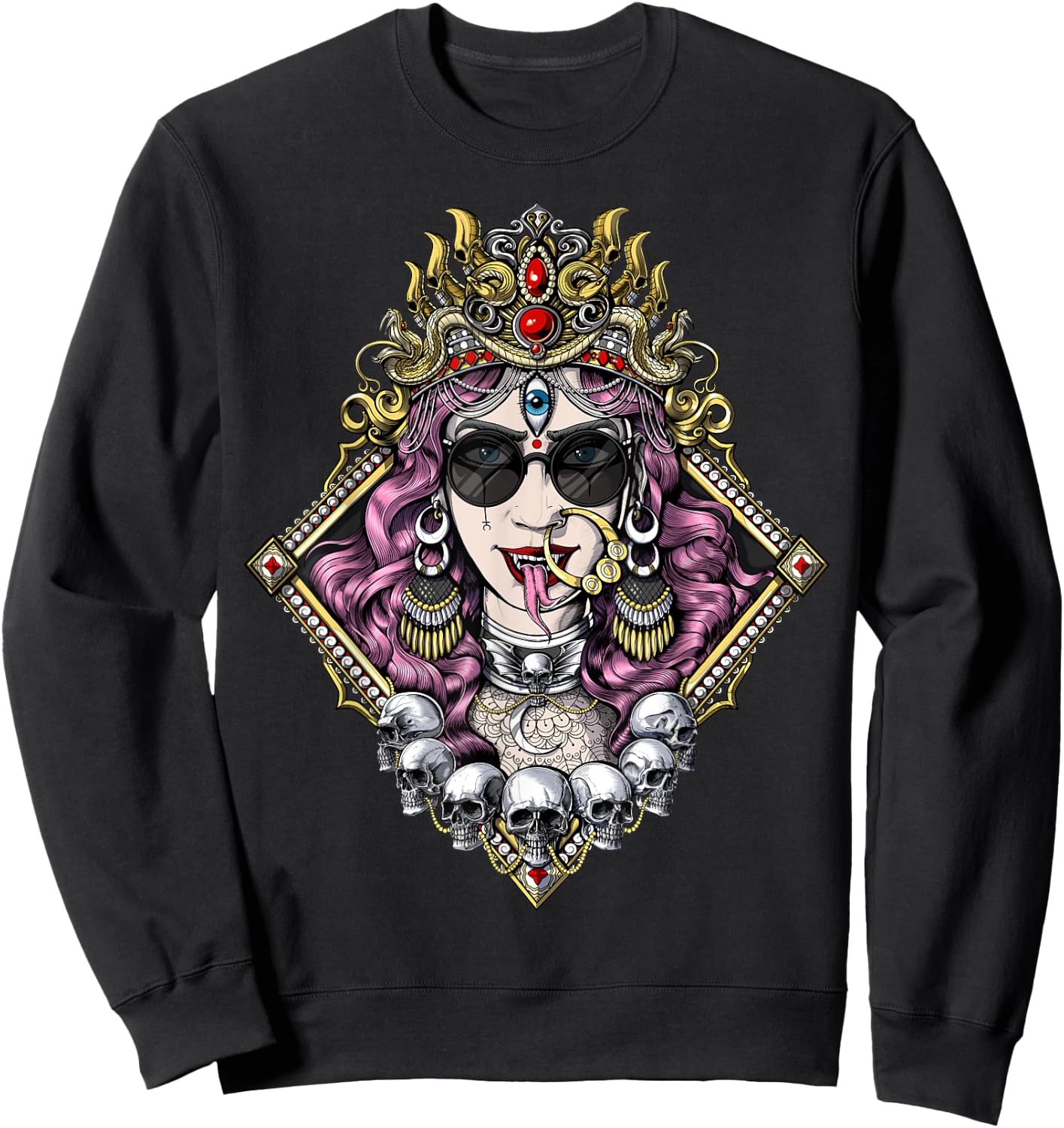 Kali Hindu Goddess Gothic Goth Hinduism Spiritual Mythology Sweatshirt - Sweatshirt | Black