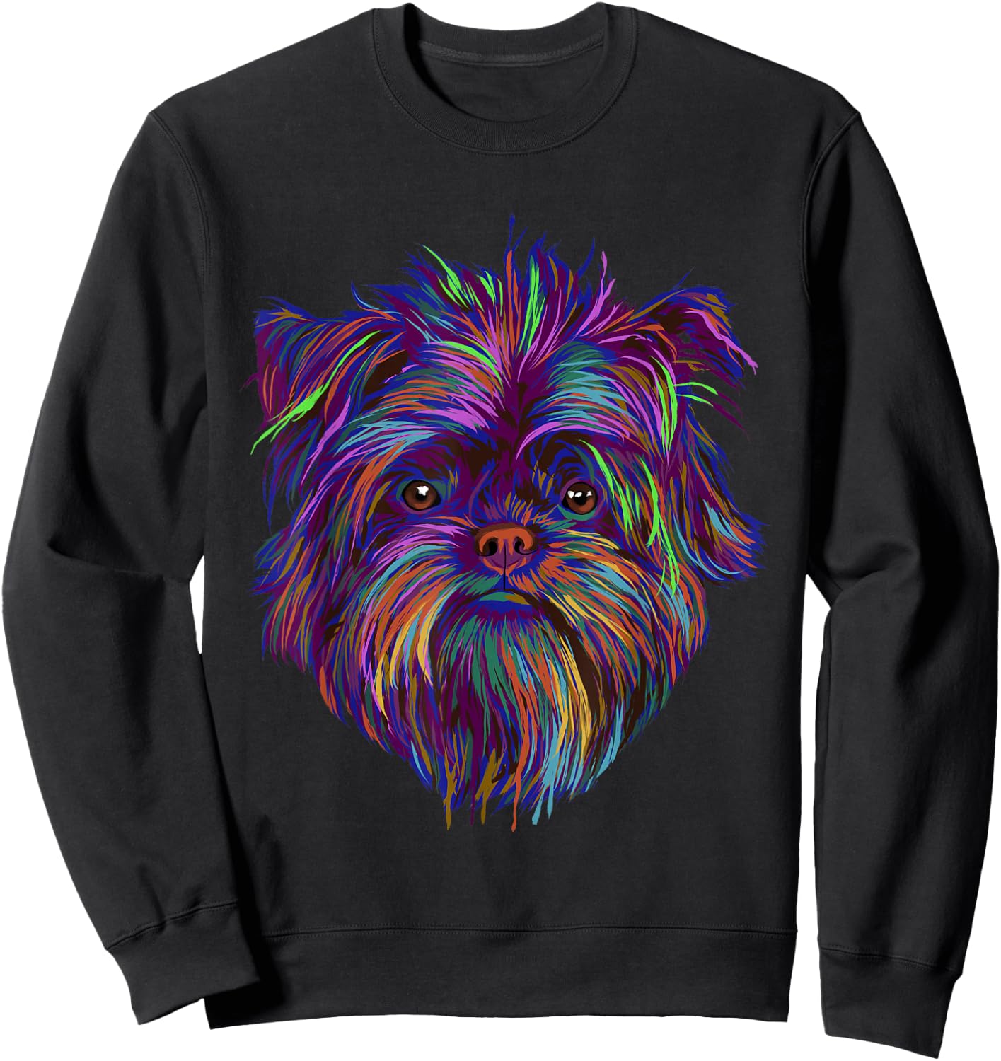 Colourful Splash Dog Affenpinscher Sweatshirt - Sweatshirt | Black