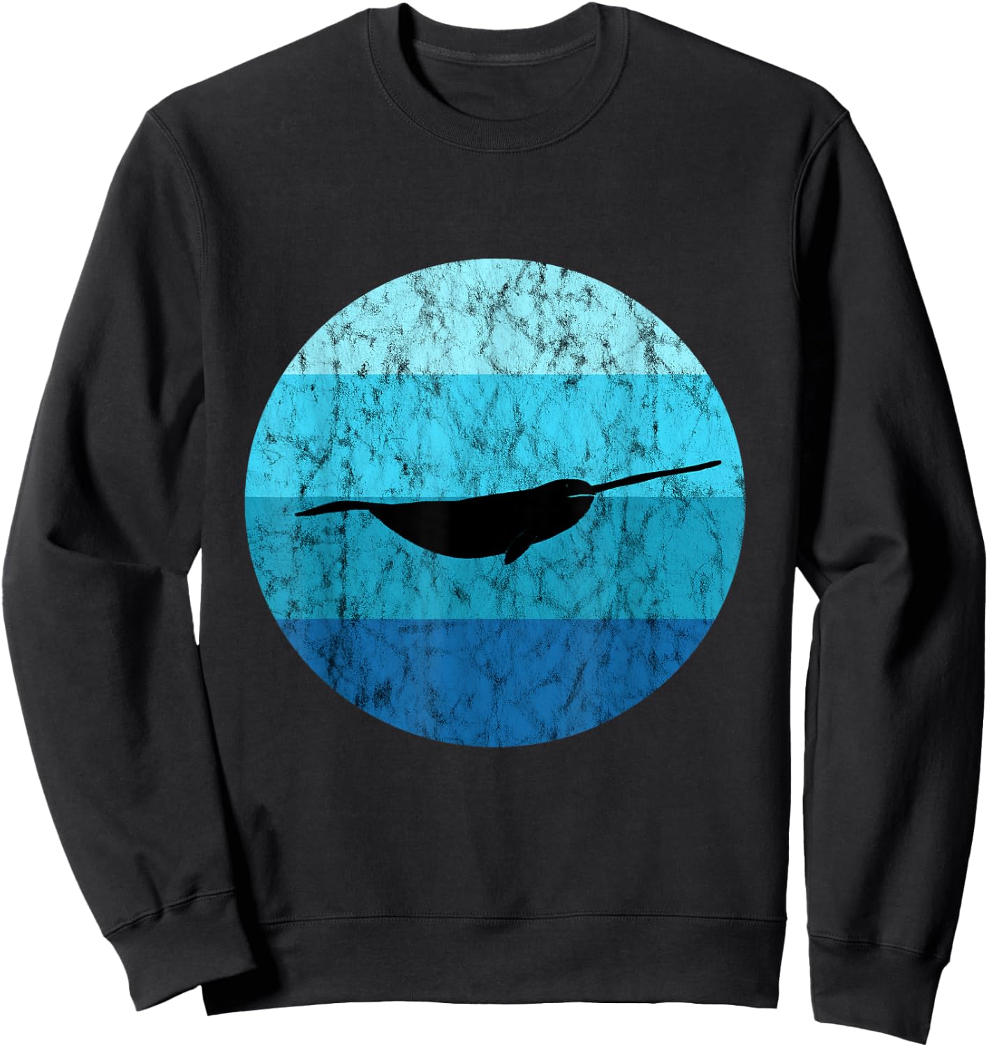 Narwhal Whale Retro Narwhal Lovers Ocean Sea Narwhal Animal Sweatshirt - Sweatshirt | Black