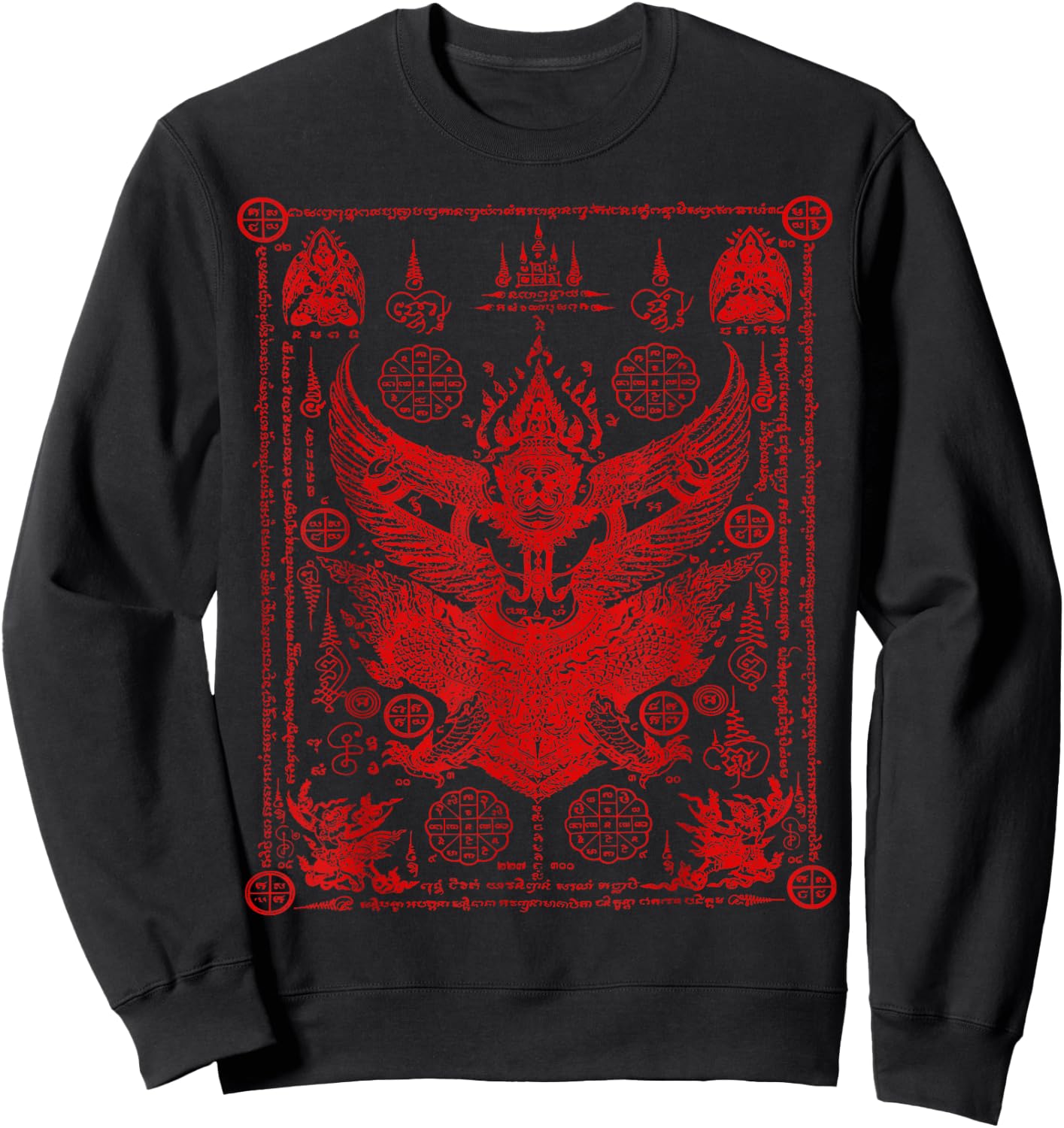Sak Yant Thailand Tattoo Magical Thai Tattoos Thailand Gift Sweatshirt - Sweatshirt | Black