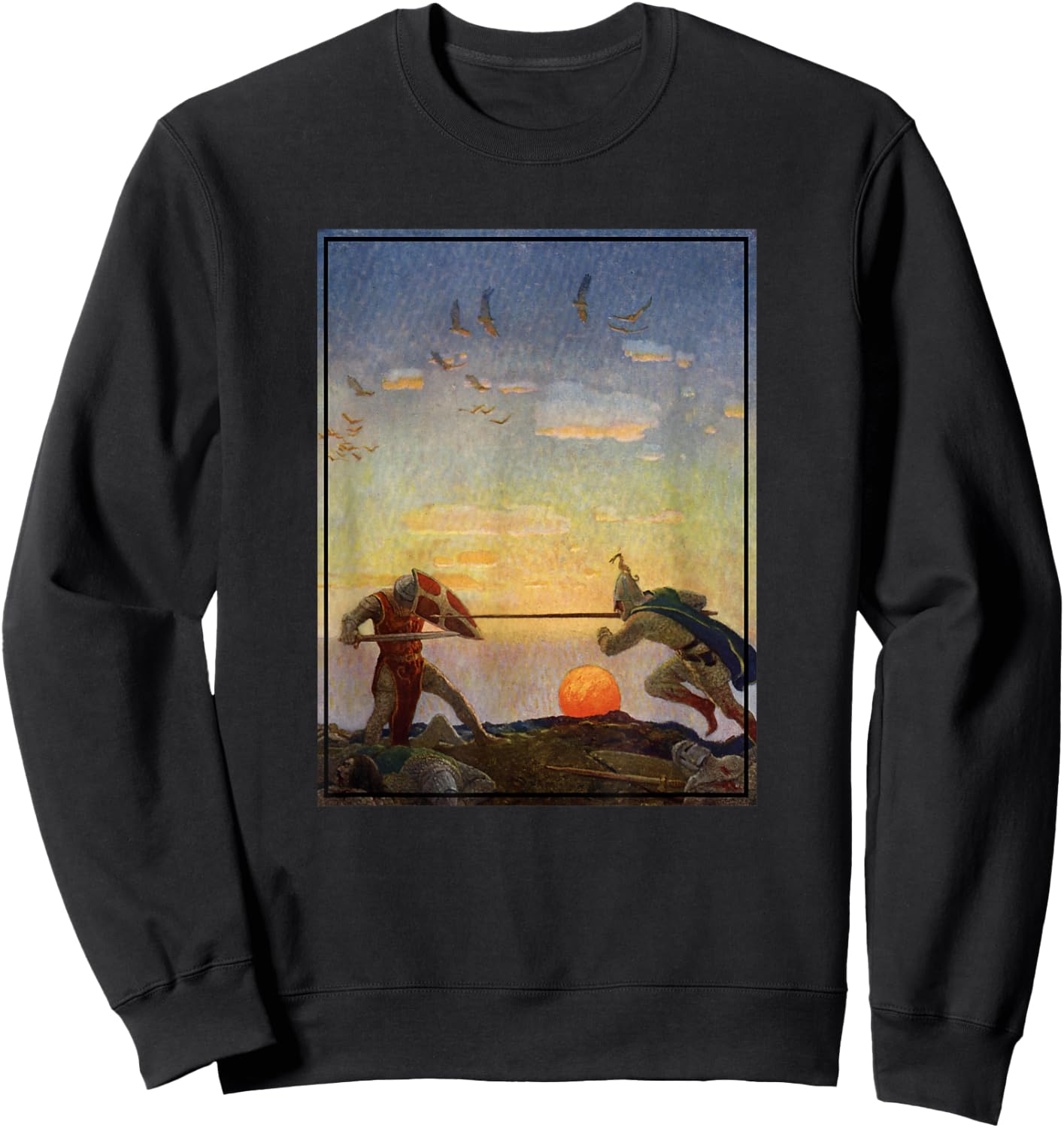 Sir Mordred and King Arthur Fighting (1922) Sweatshirt - Sweatshirt | Black