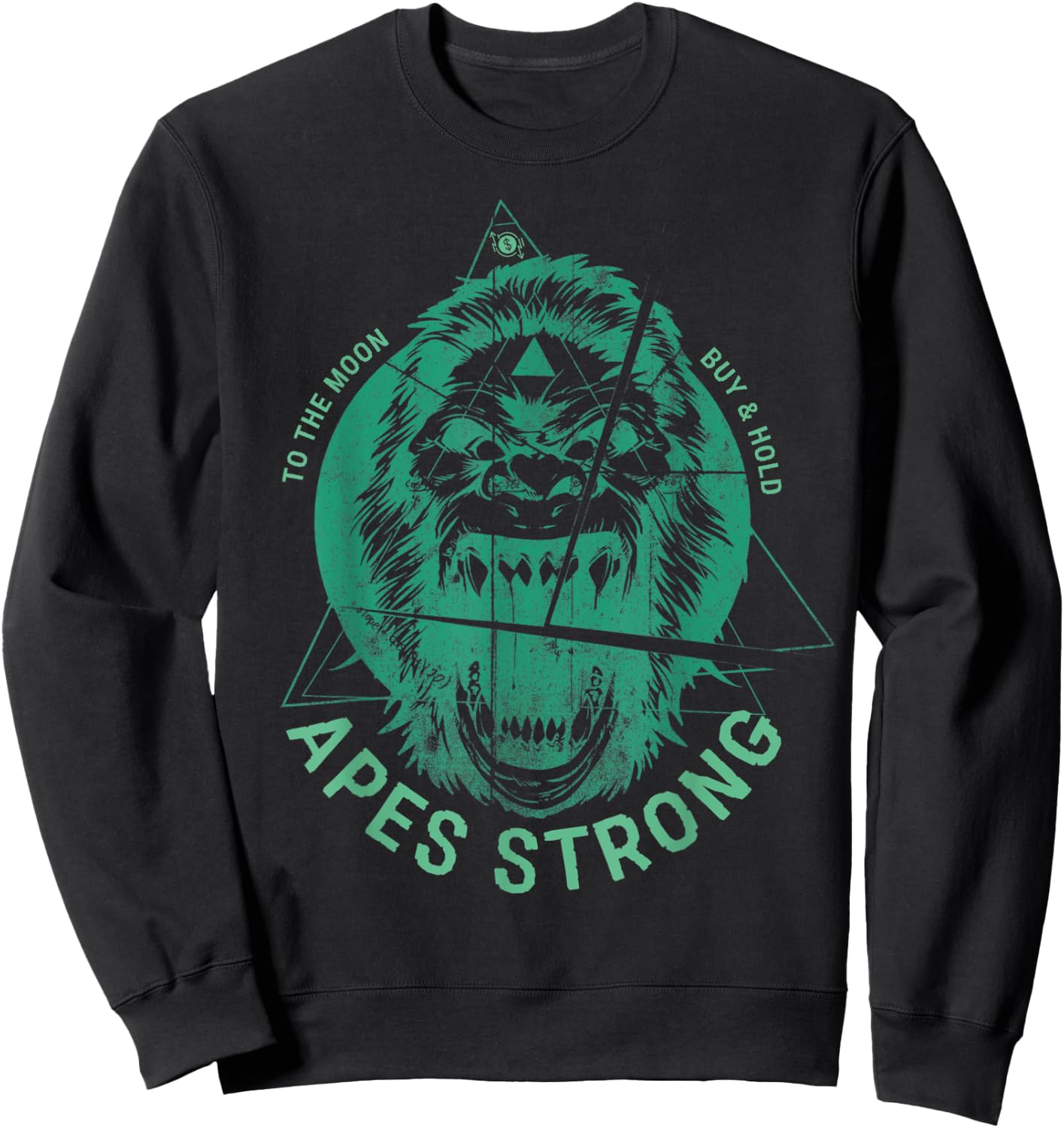 Apes Strong AMC Army Ape Trading Meme Sweatshirt - Sweatshirt | Black